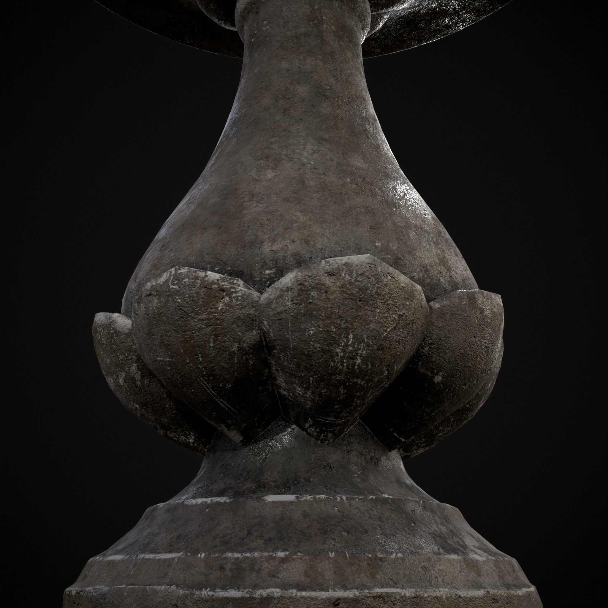 Garden Floral Round Pedestal Low-poly 3D model_5