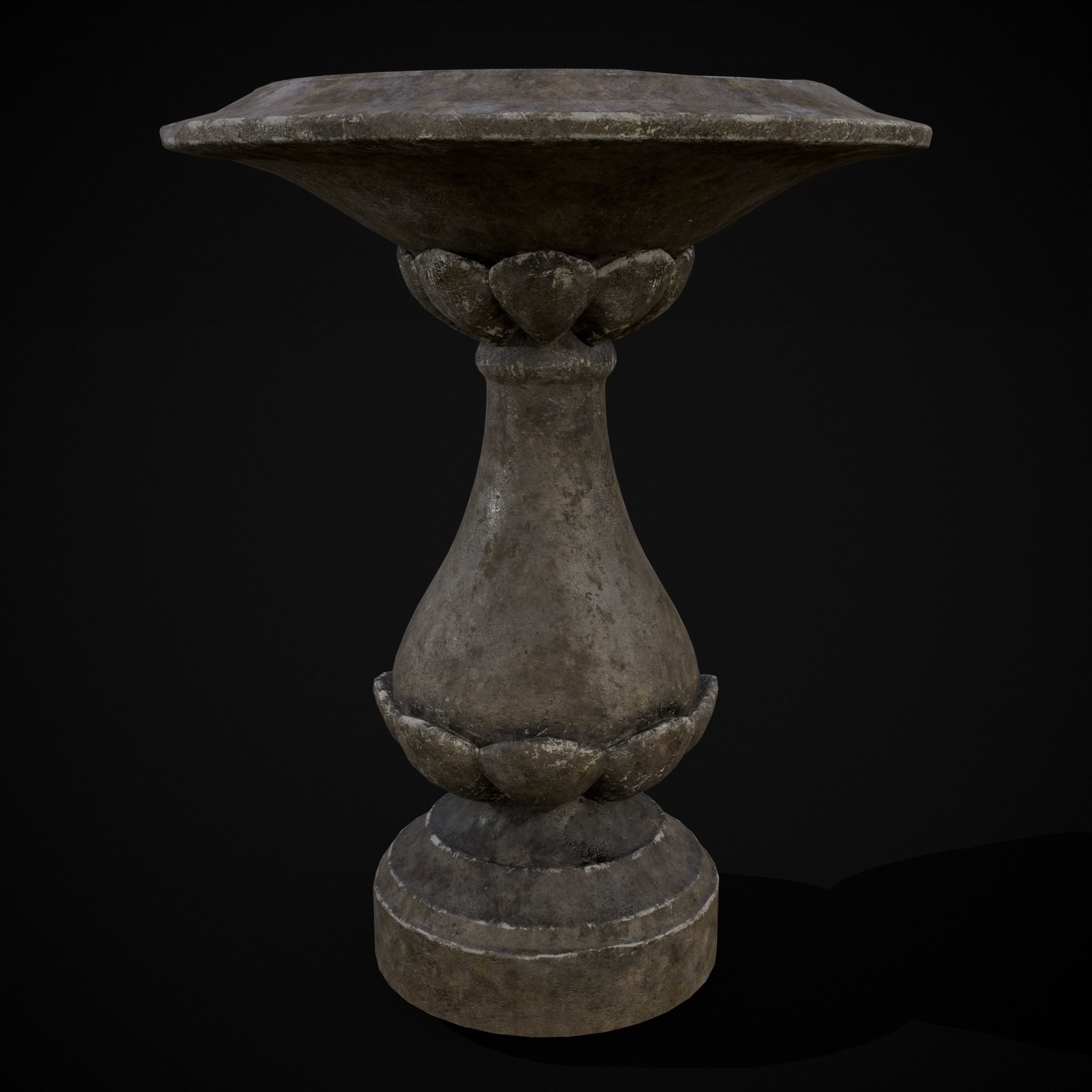 Garden Floral Round Pedestal Low-poly 3D model_13