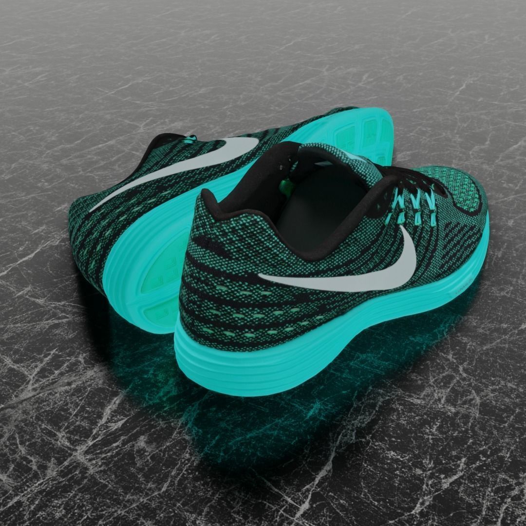 NIKE LUNAR TEMPO 2 3D SHOES -TURQUOISE Low-poly 3D model_5