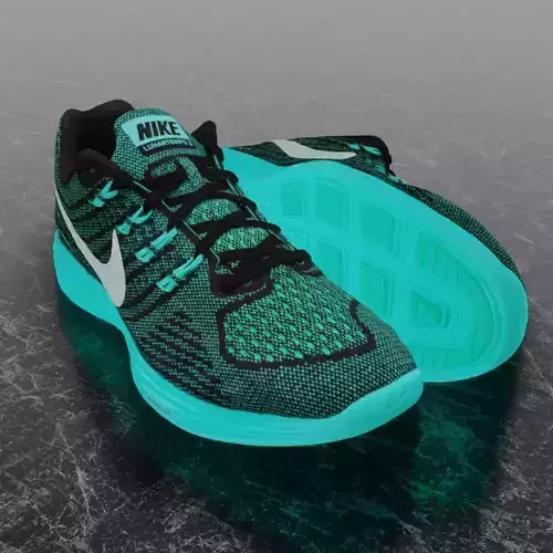 NIKE LUNAR TEMPO 2 3D SHOES -TURQUOISE Low-poly 3D model