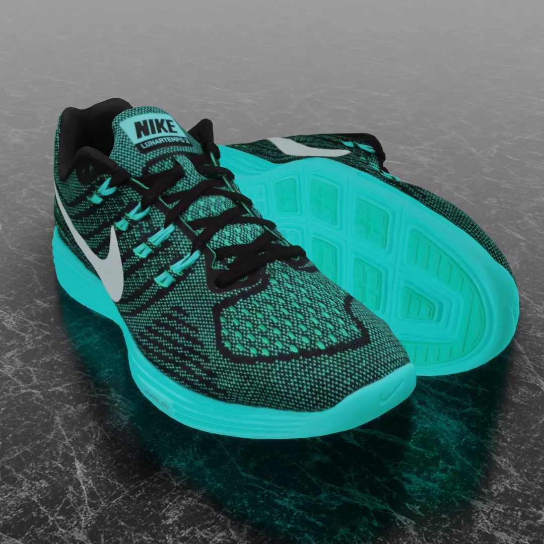 NIKE LUNAR TEMPO 2 3D SHOES -TURQUOISE Low-poly 3D model_0