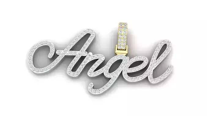 Angel Nameplate Pendant