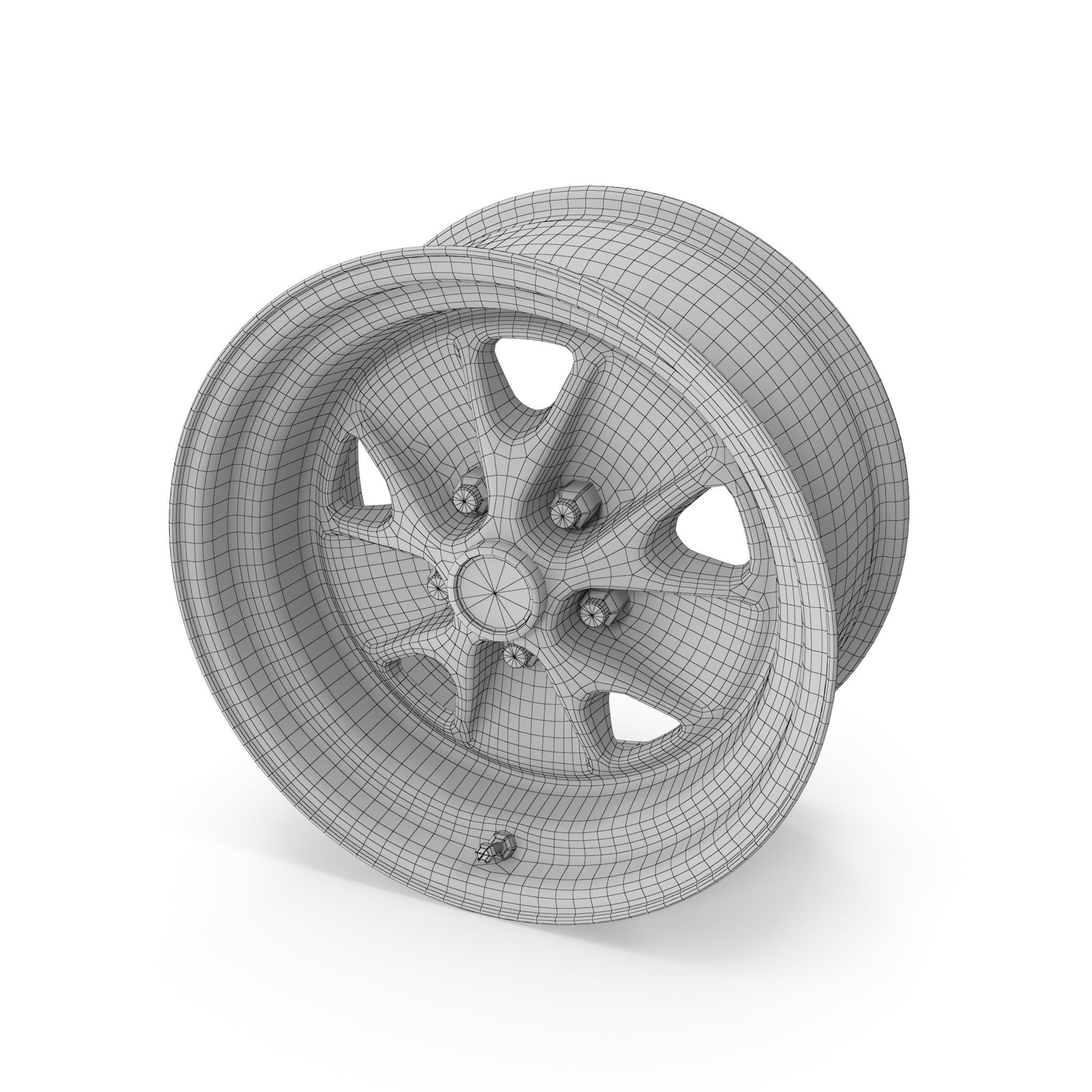 Magnum 500 Alloy Wheel Low-poly 3D model_6