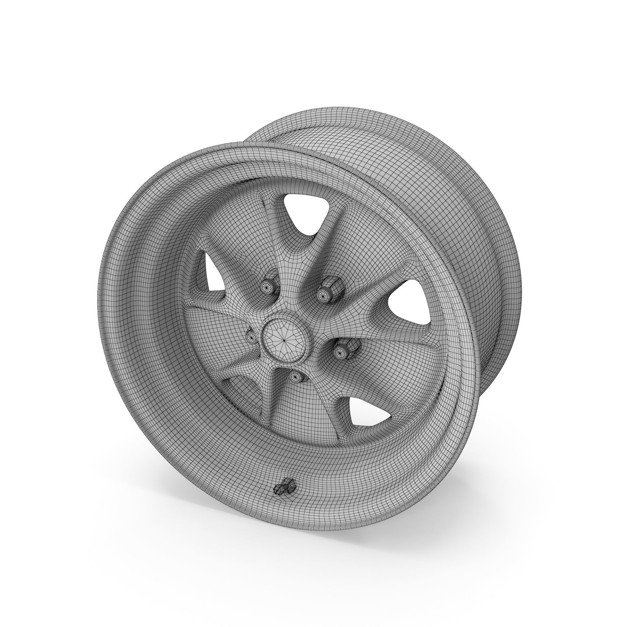 Magnum 500 Alloy Wheel Low-poly 3D model_7