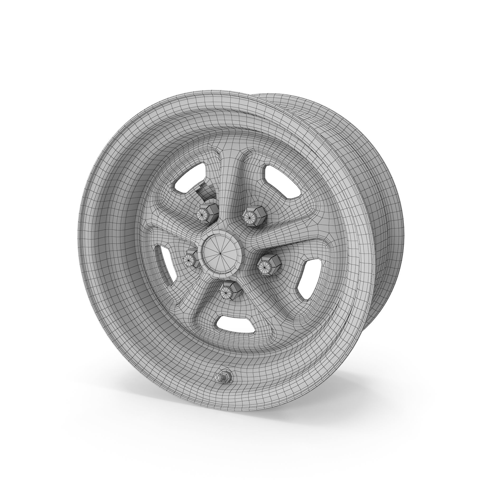 Magnum 500 Alloy Wheel Low-poly 3D model_11