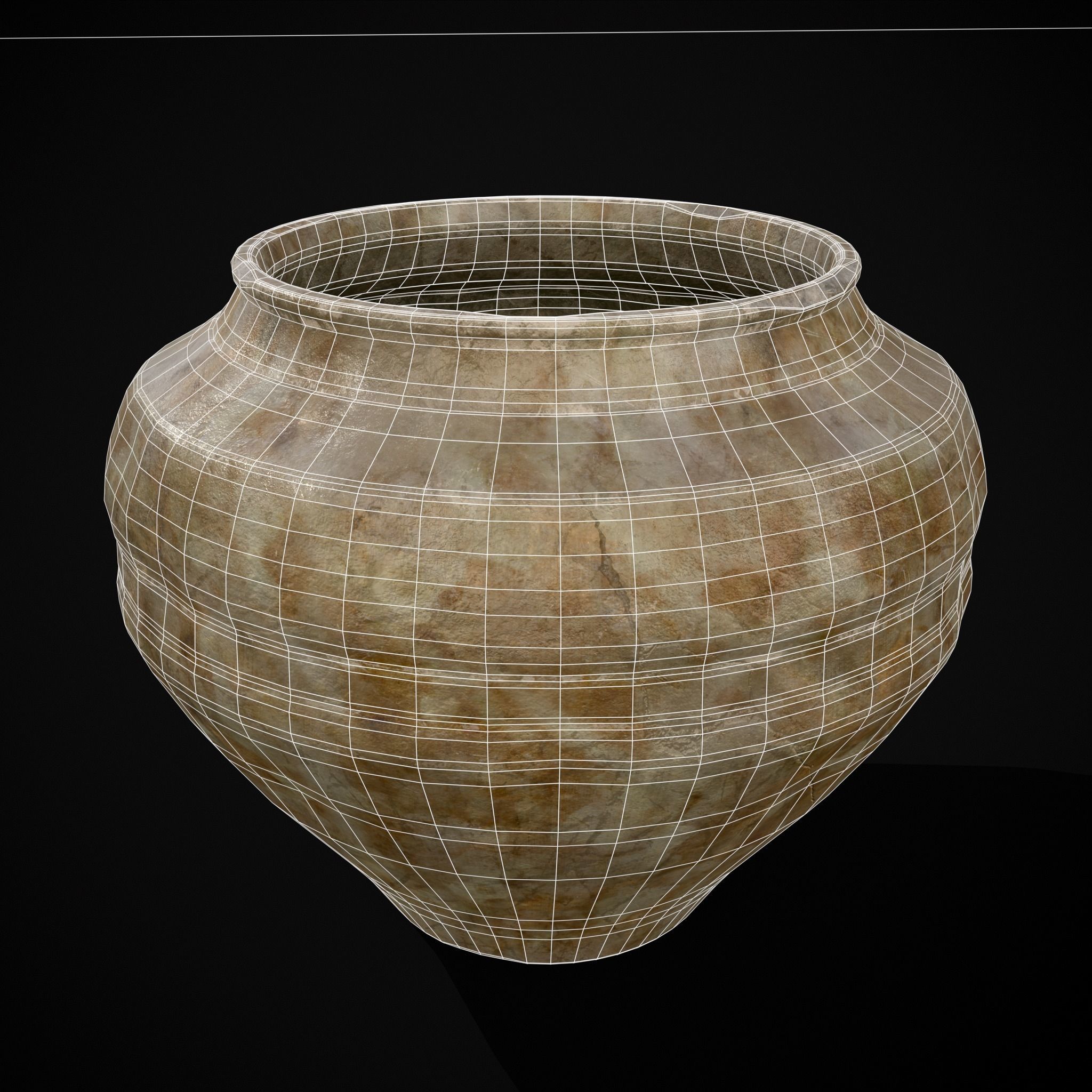 Garden Small Vase Low-poly 3D model_2