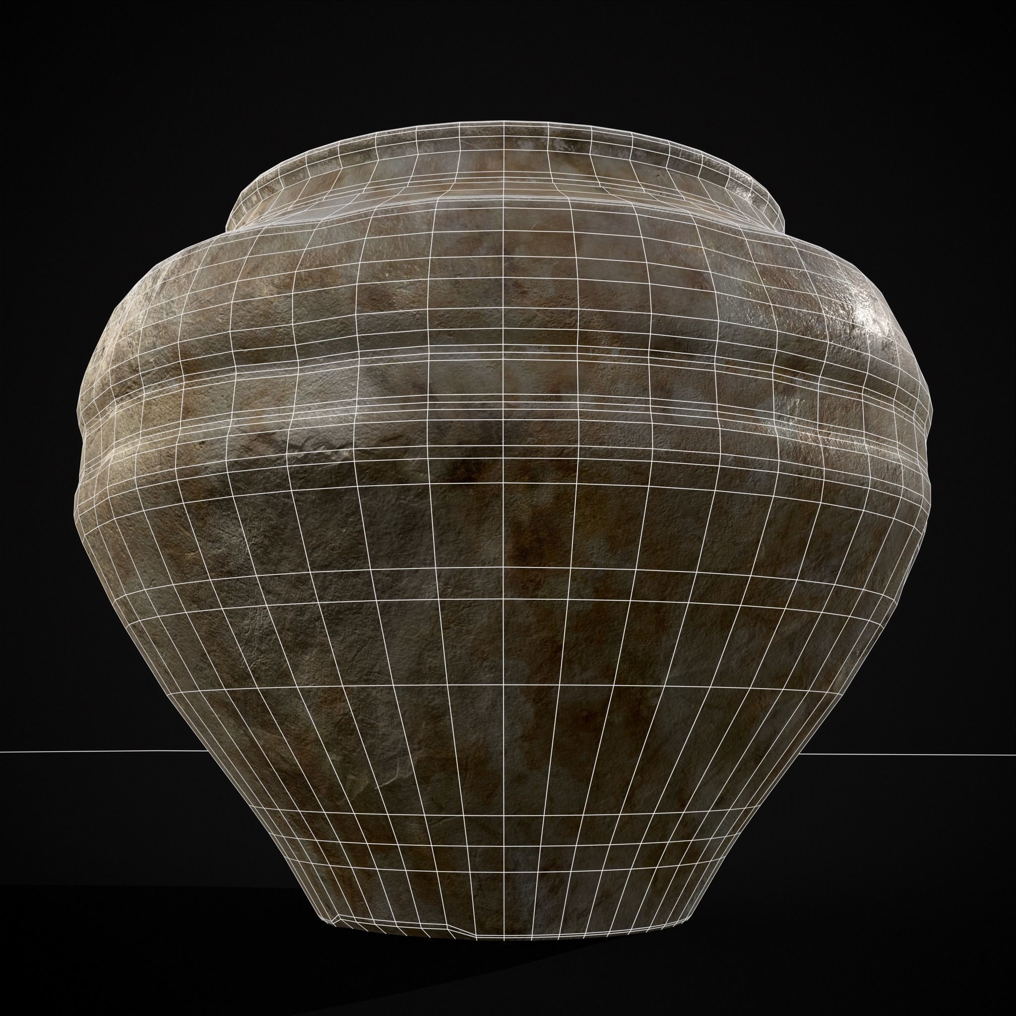 Garden Small Vase Low-poly 3D model_7