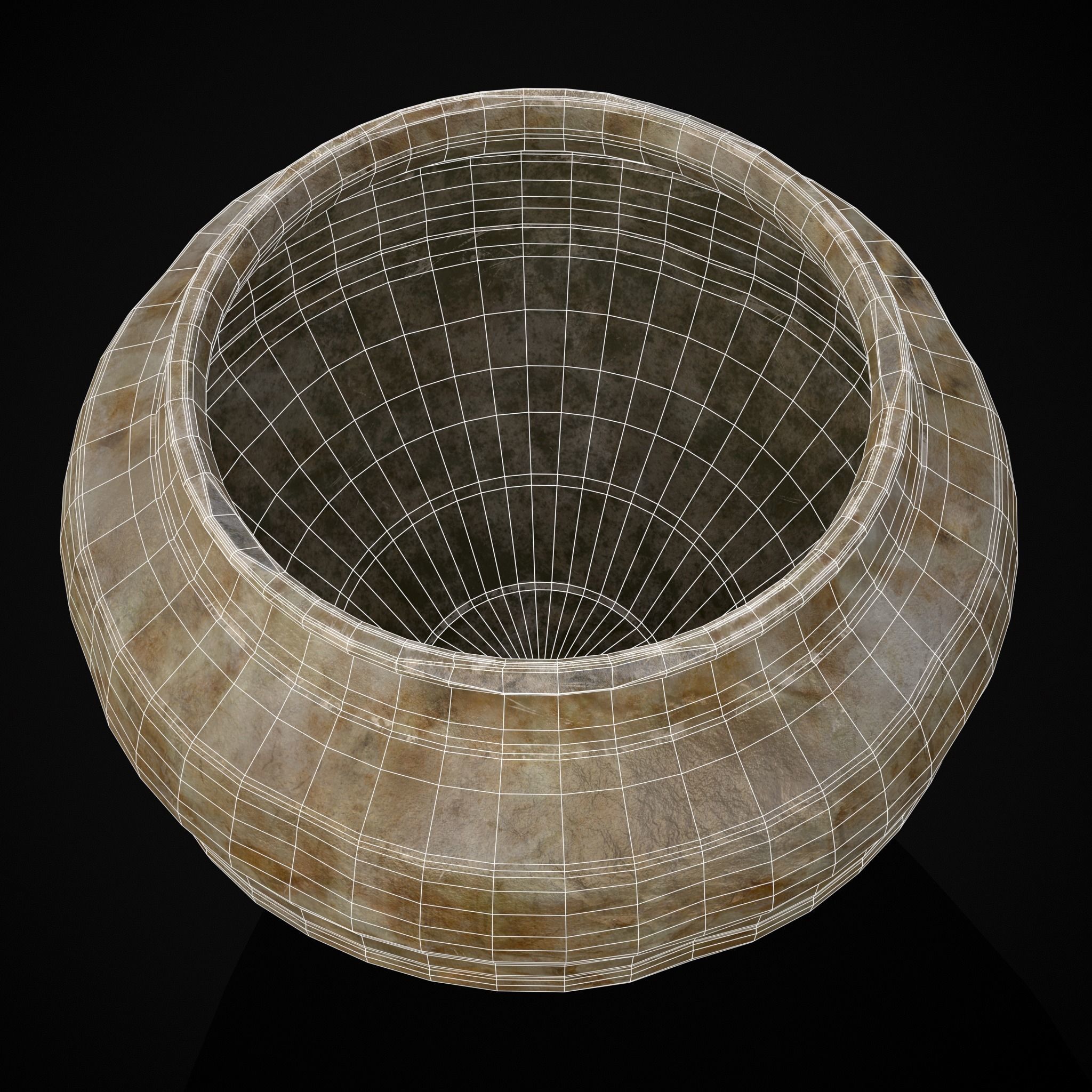 Garden Small Vase Low-poly 3D model_9