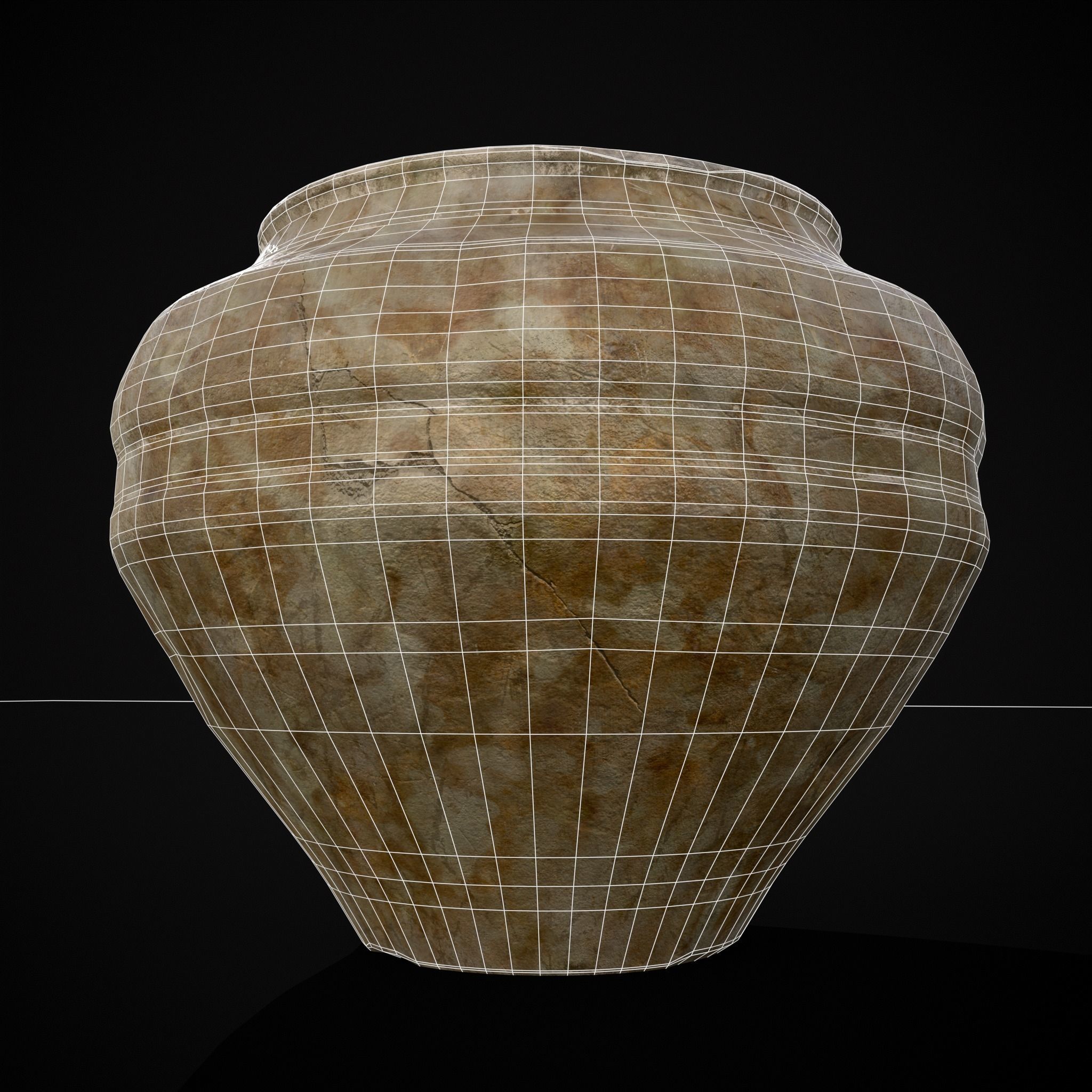 Garden Small Vase Low-poly 3D model_10