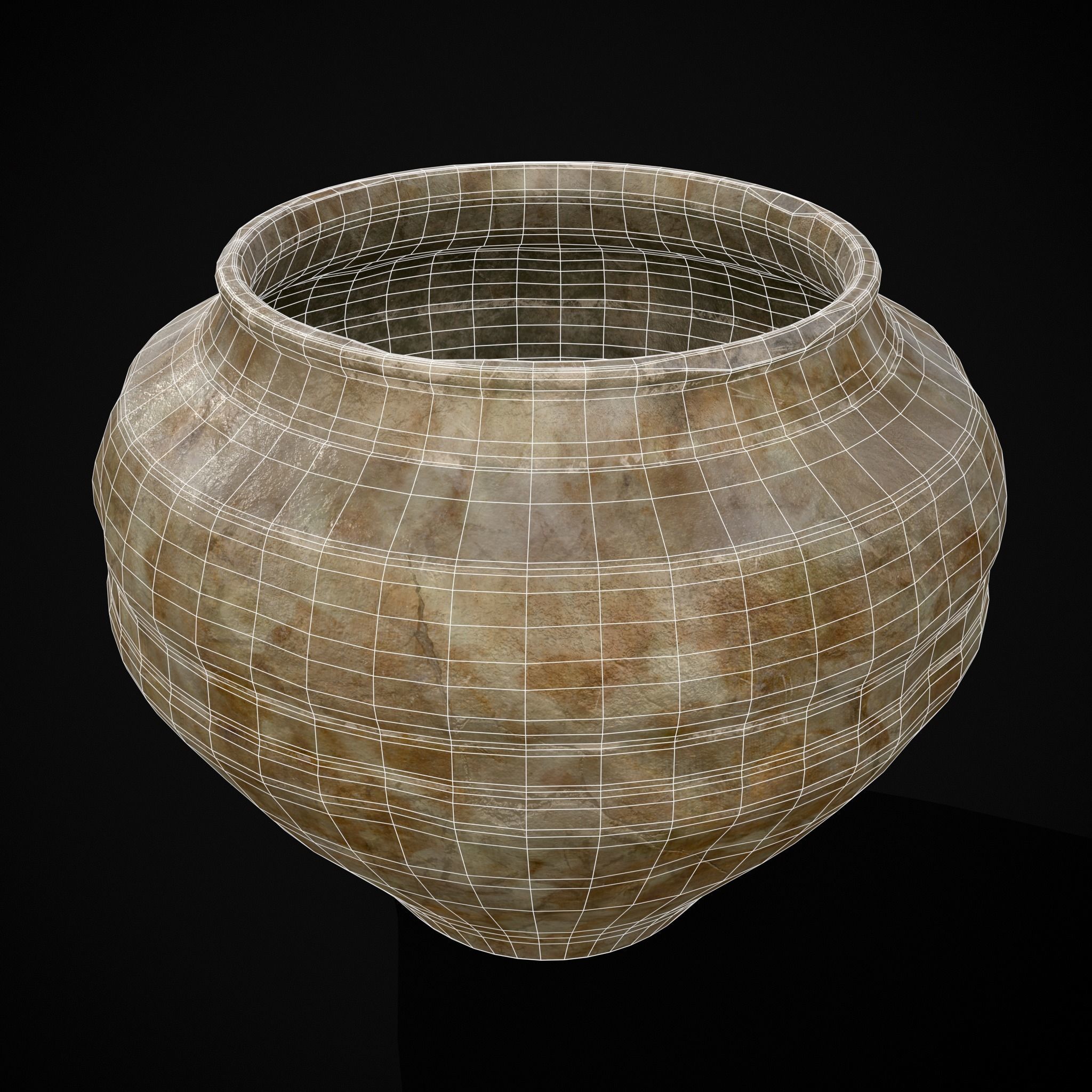 Garden Small Vase Low-poly 3D model_20