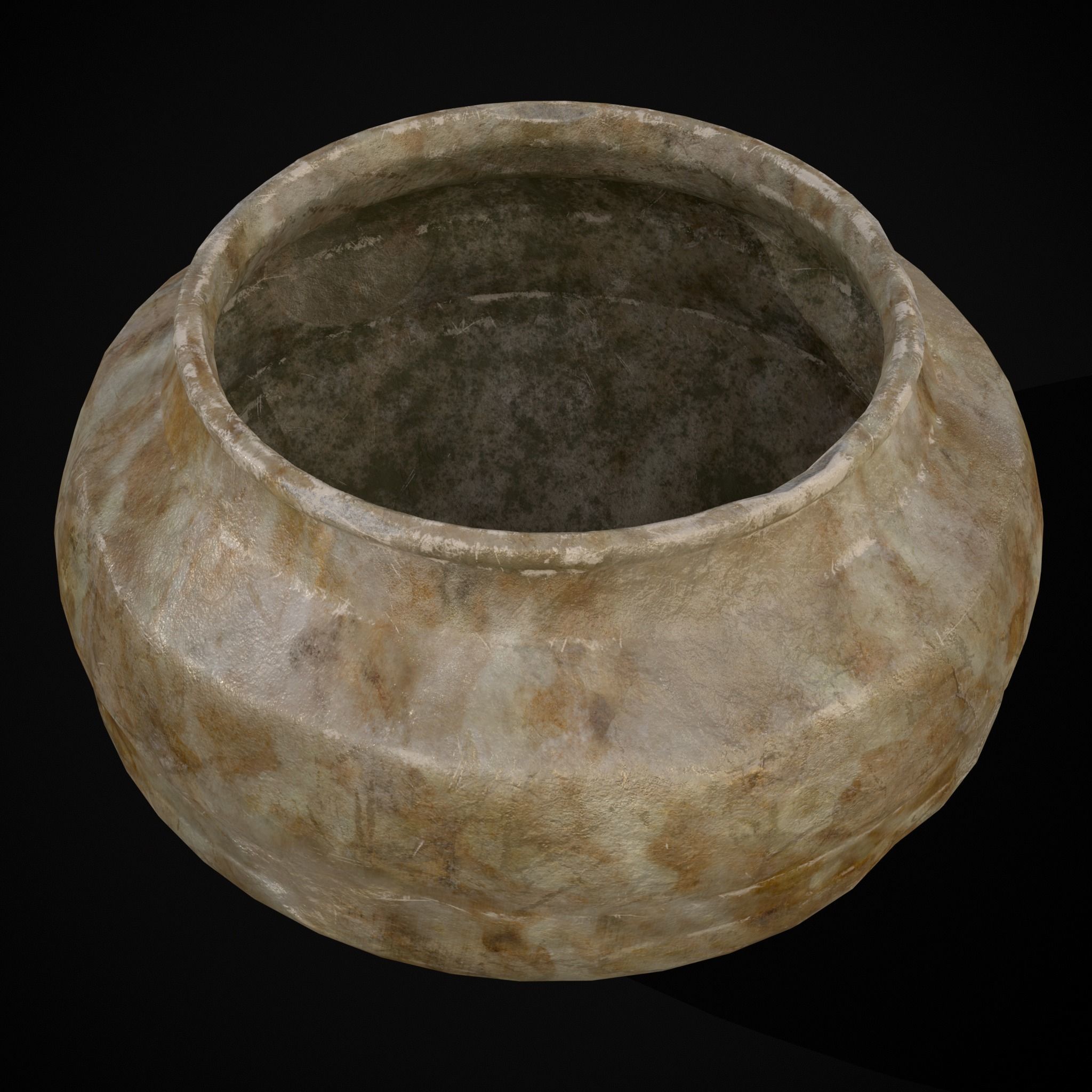 Garden Small Vase Low-poly 3D model_14