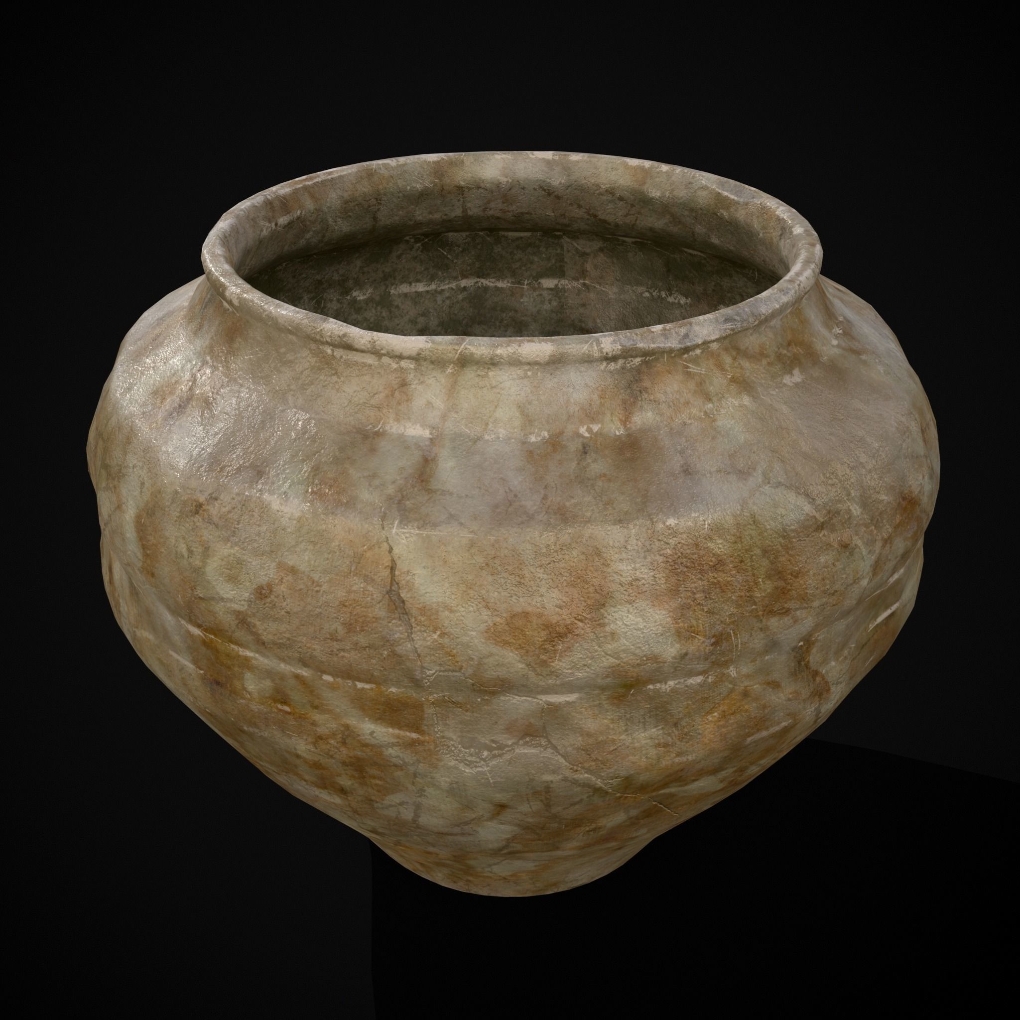 Garden Small Vase Low-poly 3D model_19