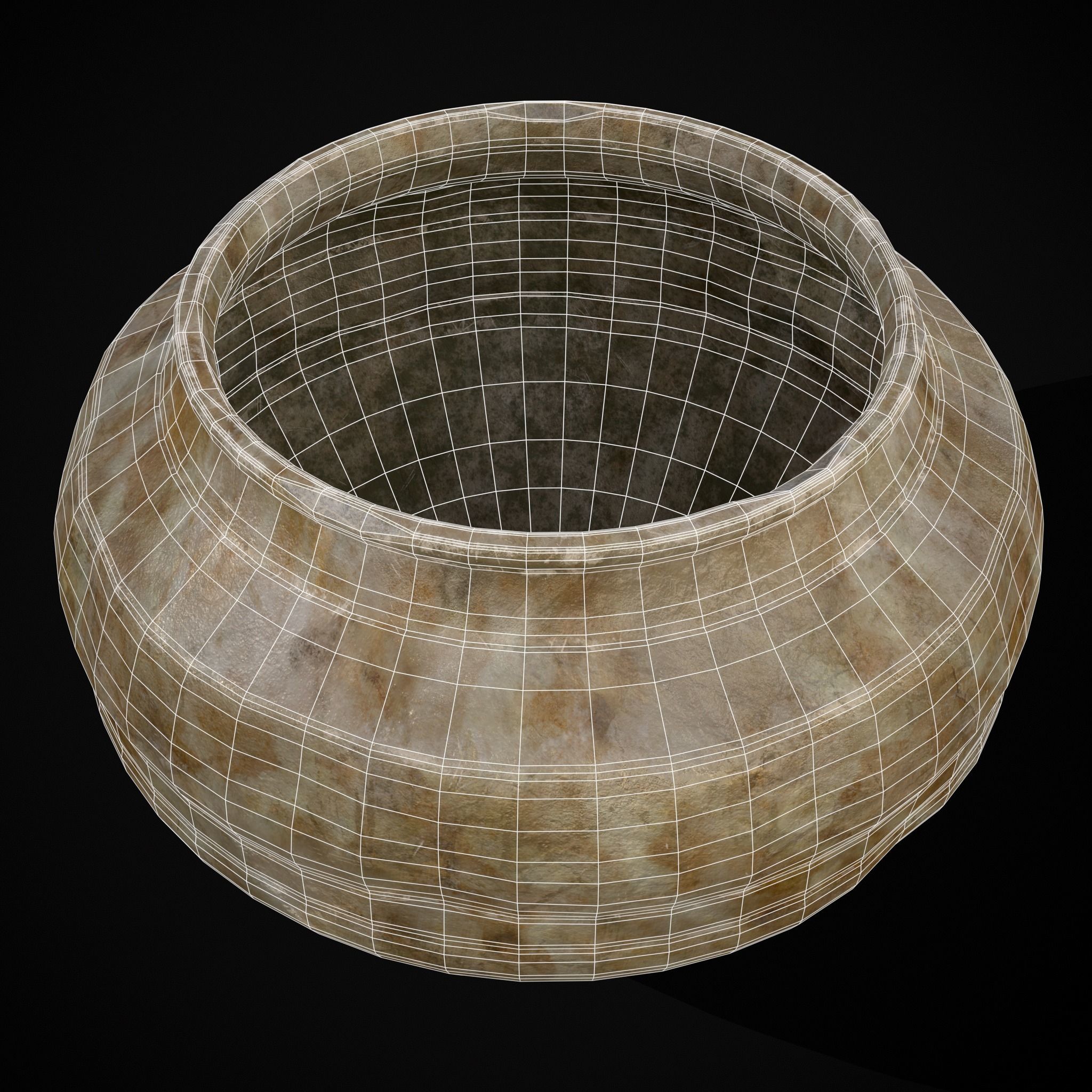 Garden Small Vase Low-poly 3D model_15