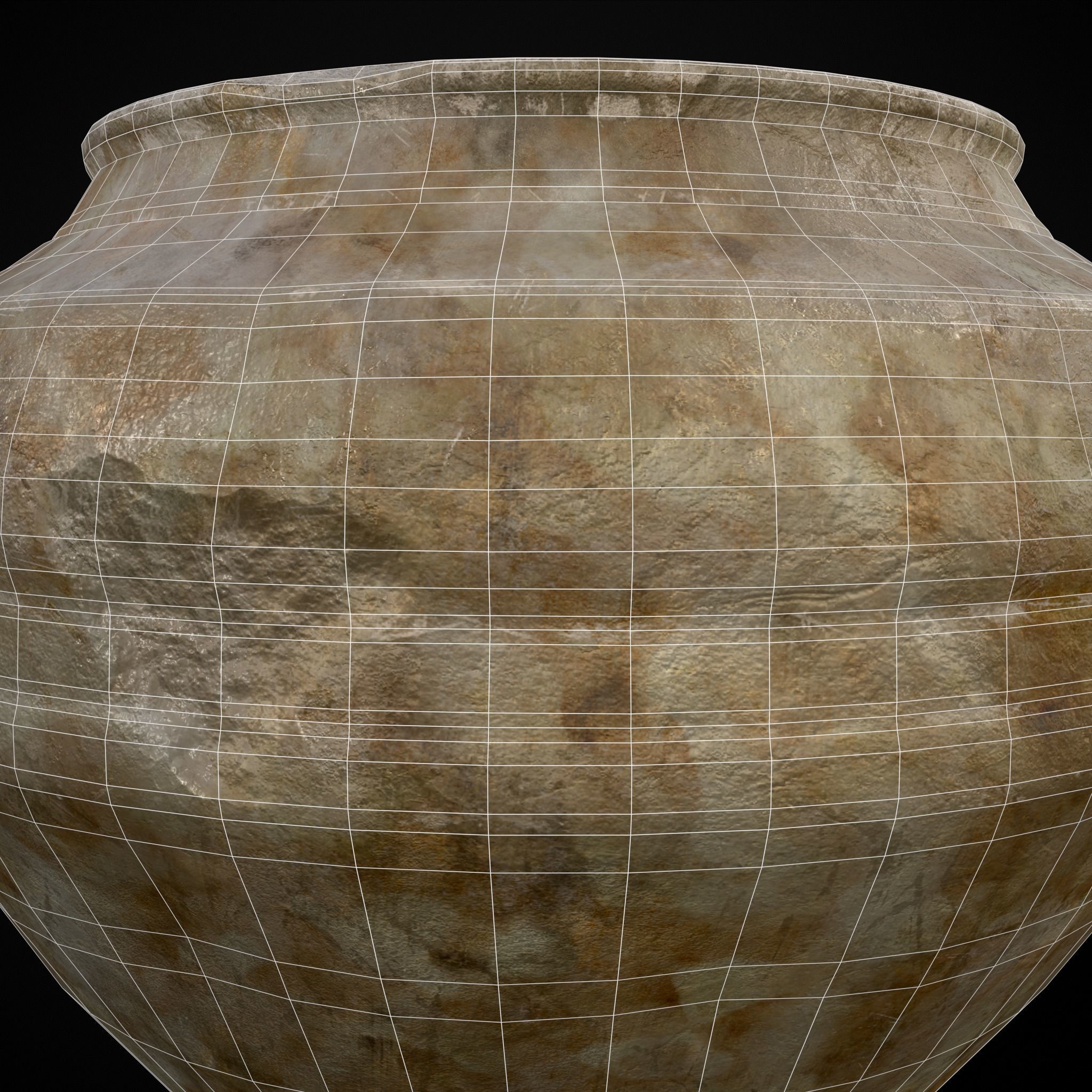 Garden Small Vase Low-poly 3D model_12