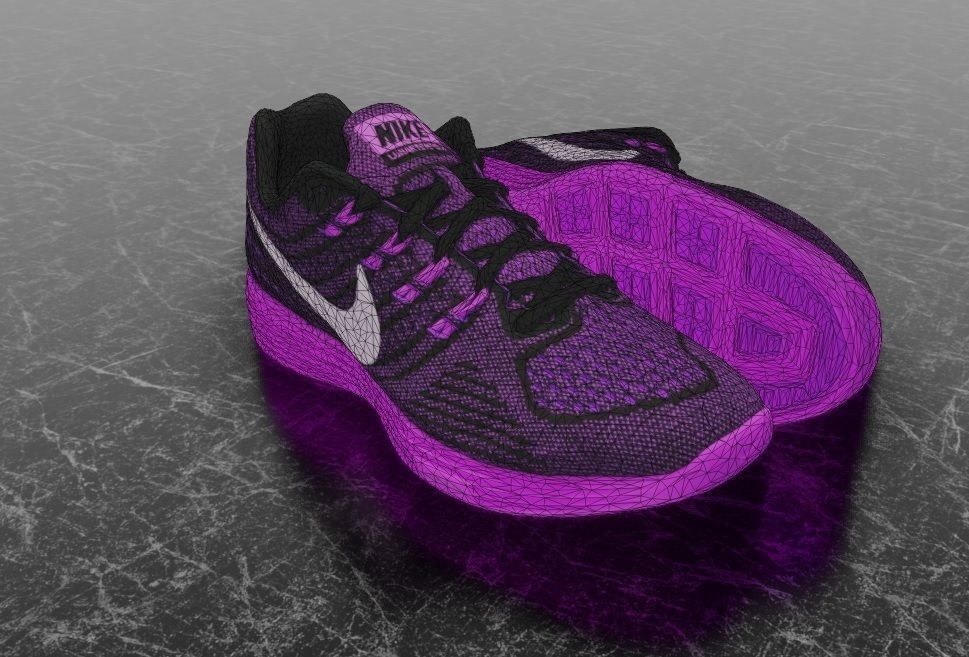 NIKE LUNAR TEMPO 2 3D SHOES - PUPRLE Low-poly 3D model_11