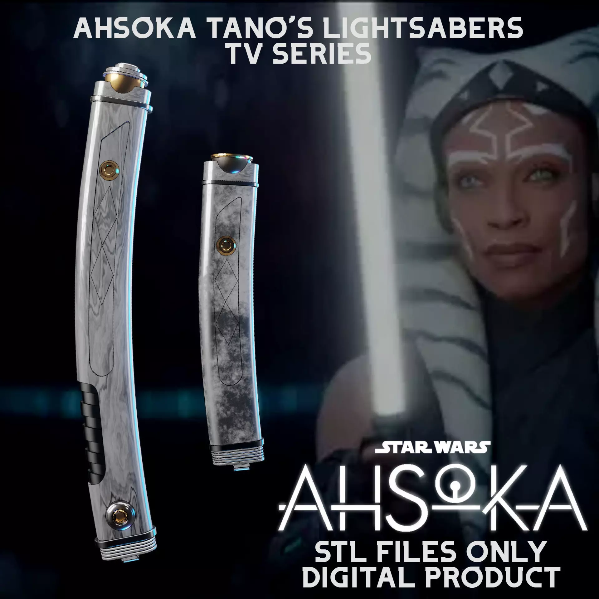 Ahsoka Tano Lightsabers TV Series Free 3D print model