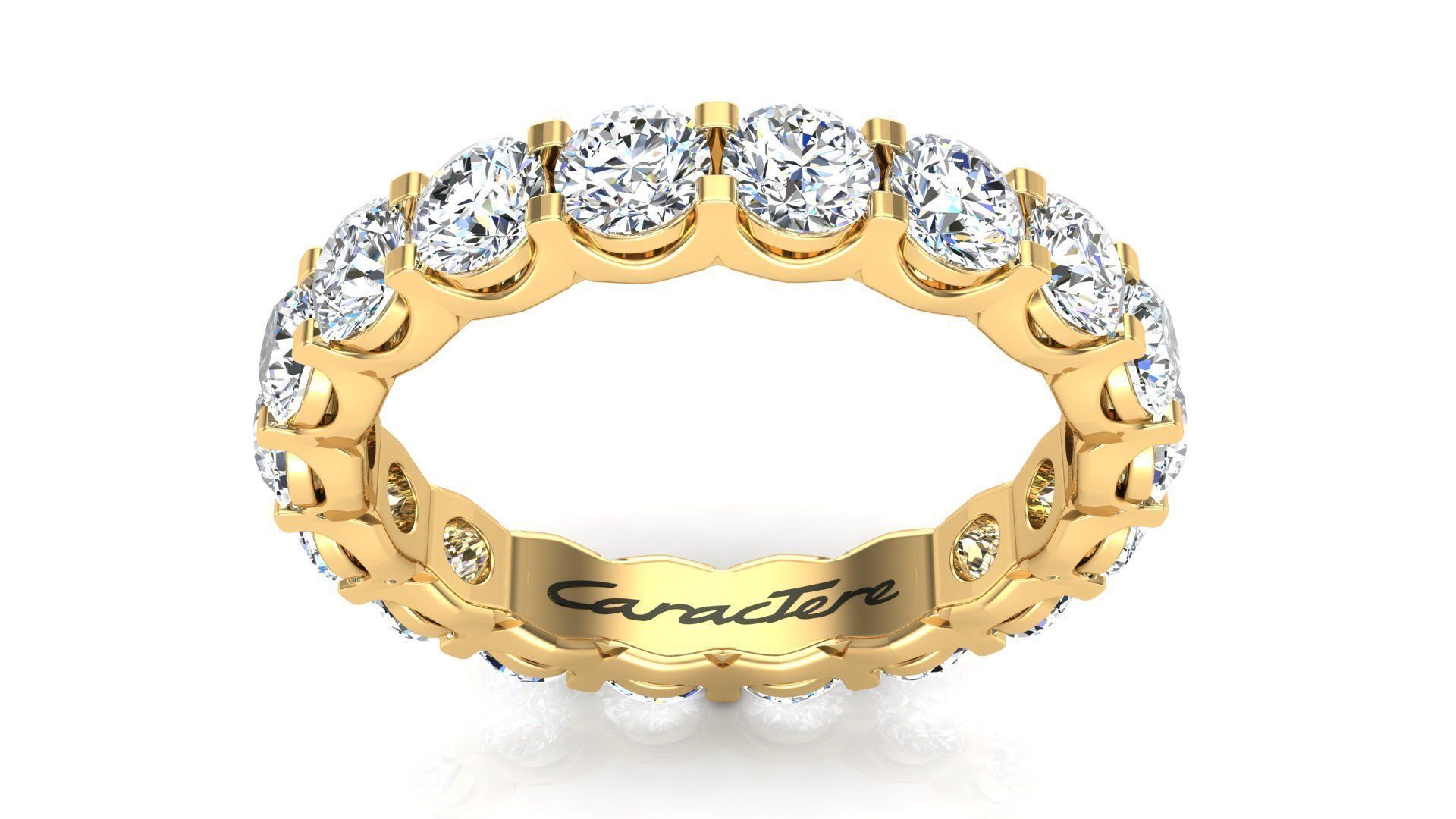 Wedding Band with Unique Basket Setting 3D print model_4