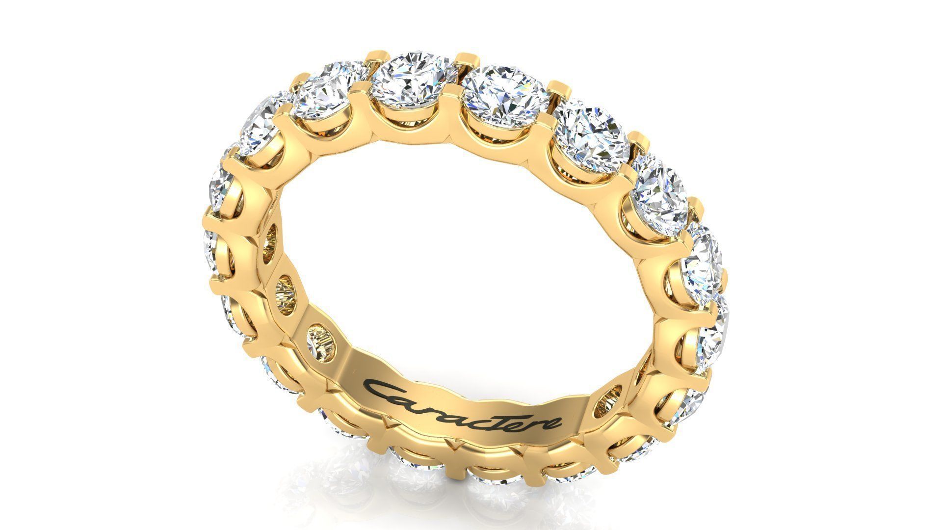 Wedding Band with Unique Basket Setting 3D print model_3