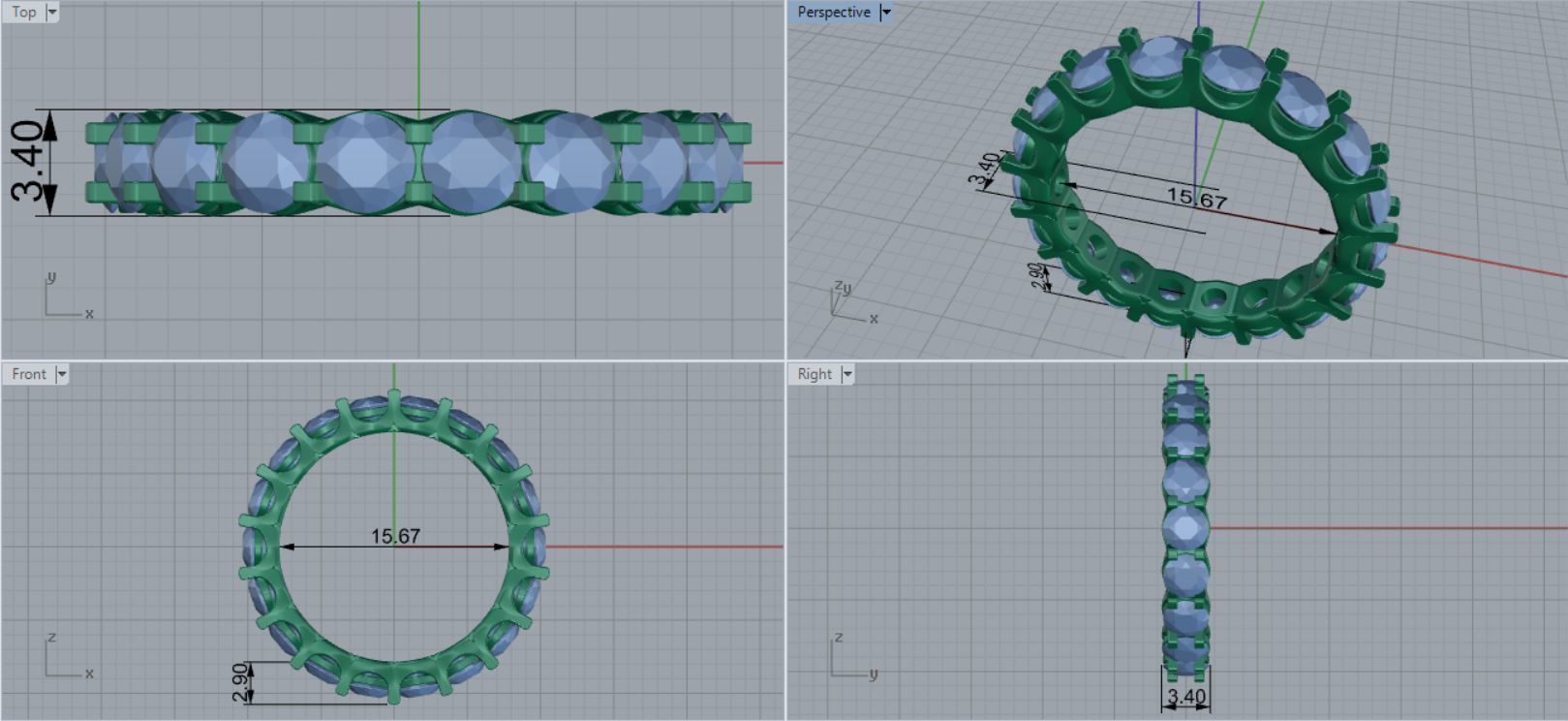 Wedding Band with Unique Basket Setting 3D print model_6