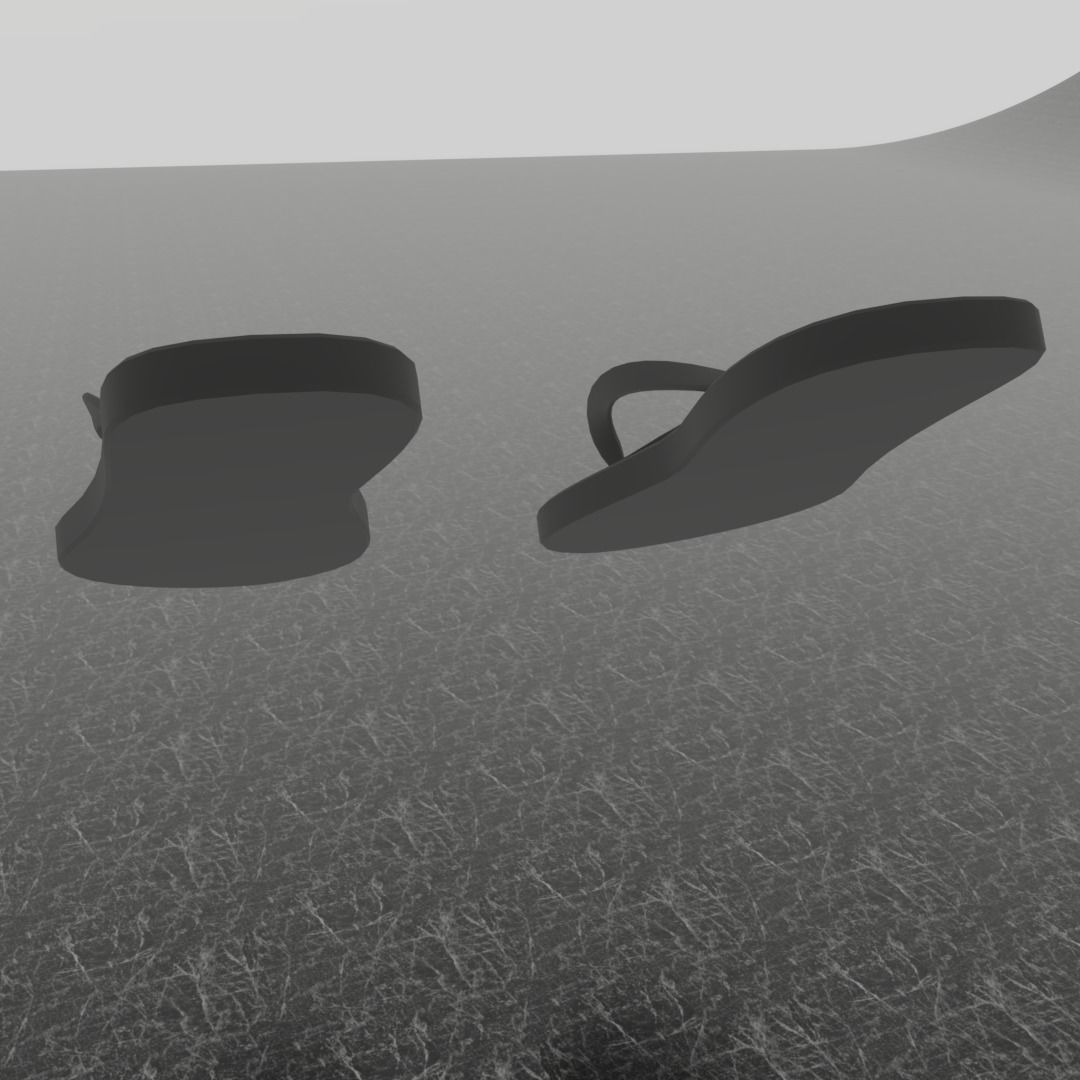 NIKE 3D FLIP-FLOPS - BLACK Low-poly 3D model_9