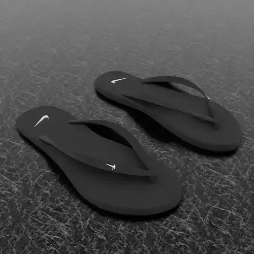 NIKE 3D FLIP-FLOPS - BLACK Low-poly 3D model
