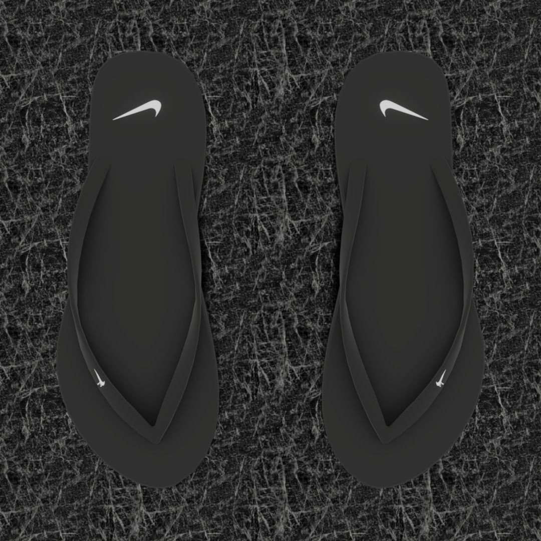 NIKE 3D FLIP-FLOPS - BLACK Low-poly 3D model_5