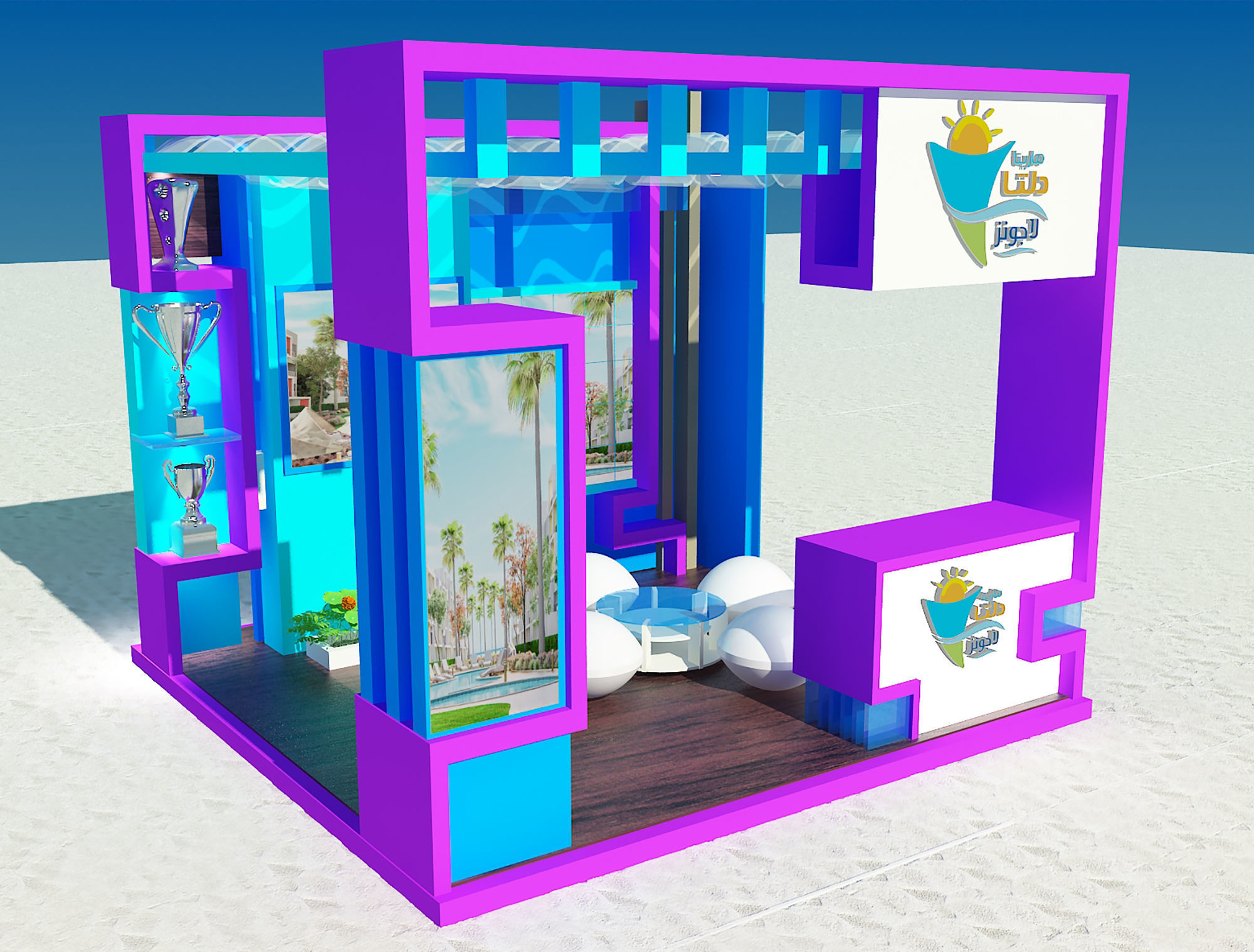 Booth Exhibition Stand a354 3D model_6