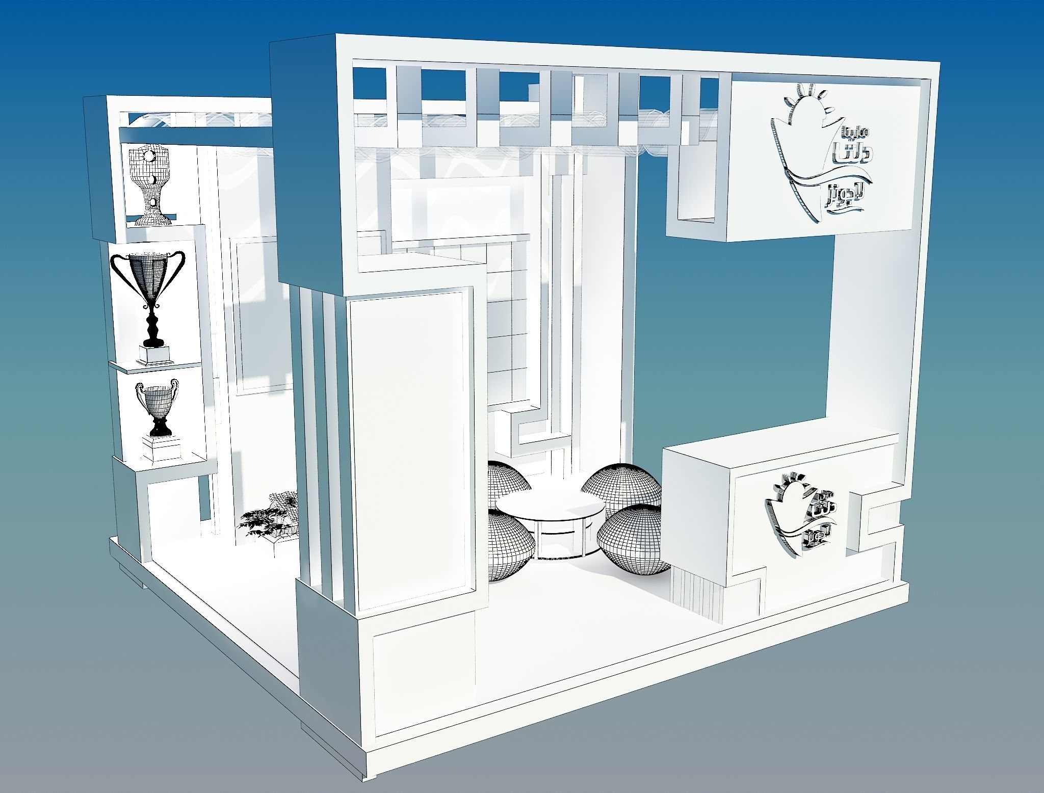 Booth Exhibition Stand a354 3D model_7