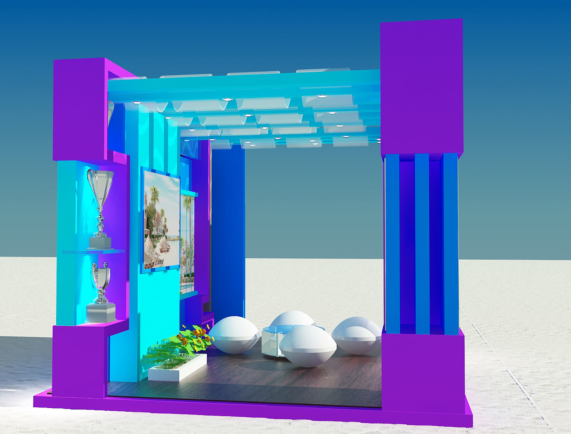 Booth Exhibition Stand a354 3D model_10