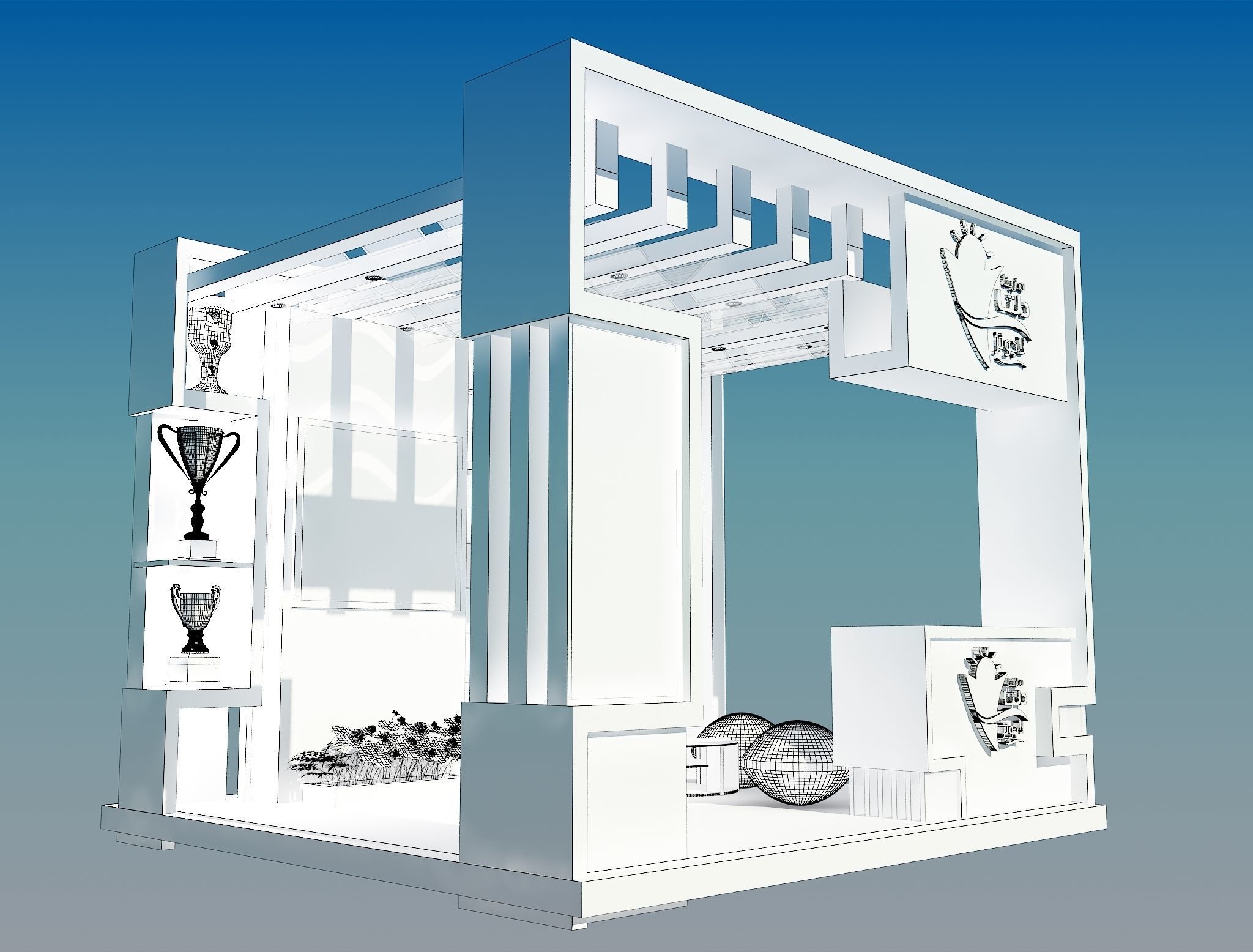 Booth Exhibition Stand a354 3D model_3
