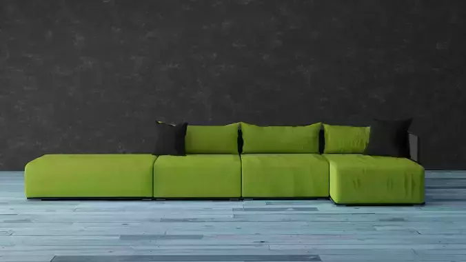 Sofa Lime Green - Contemporany Sofa Free 3D model
