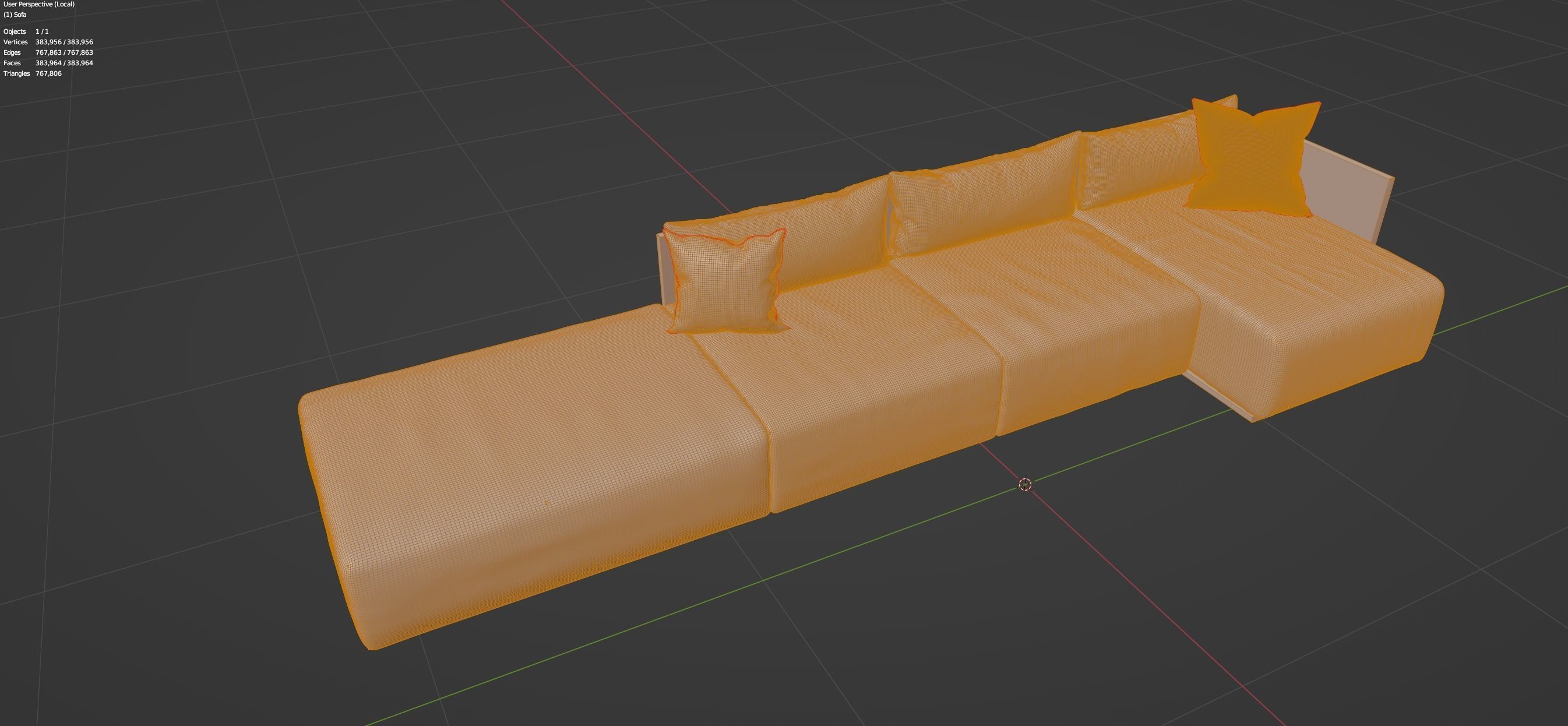 Sofa Lime Green - Contemporany Sofa Free 3D model_5