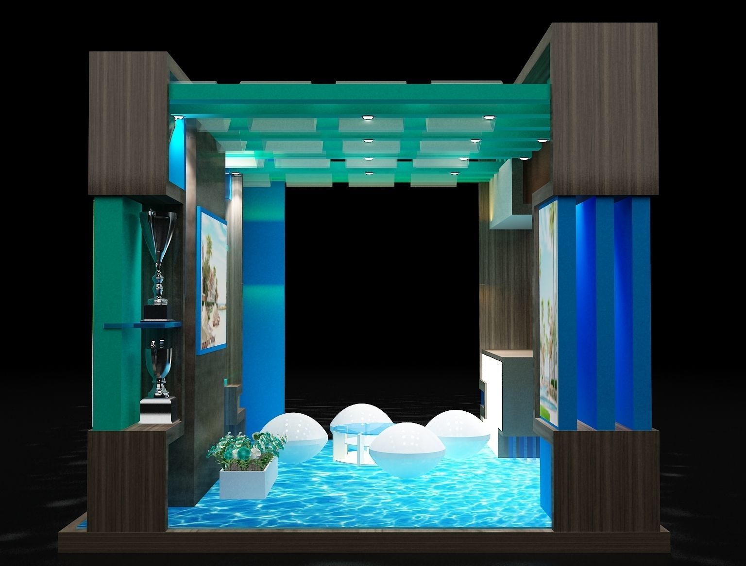 Booth Exhibition Stand a353 3D model_4