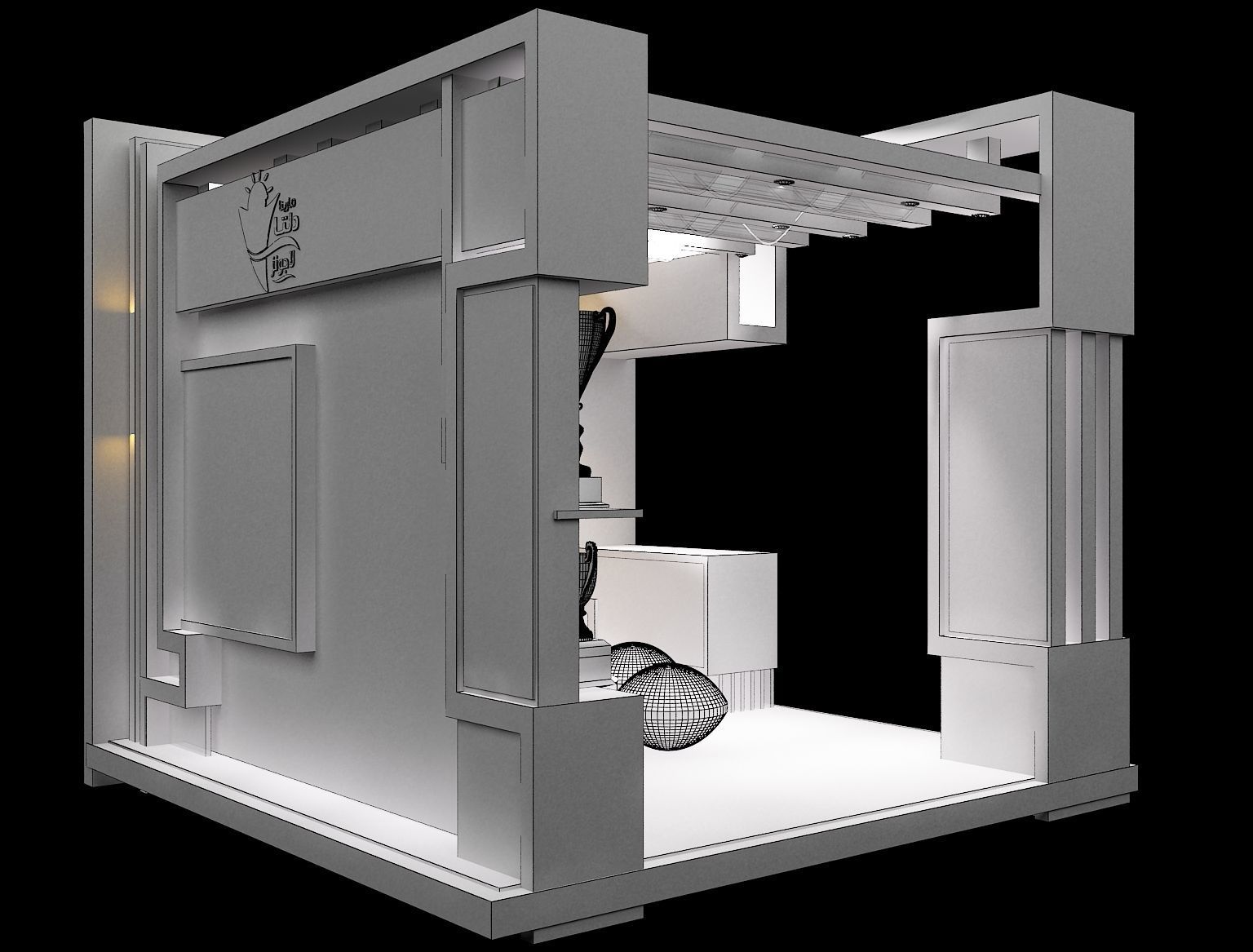 Booth Exhibition Stand a353 3D model_7