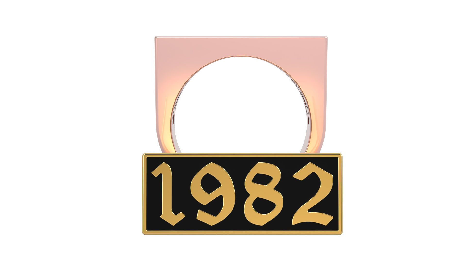 1982 Ring Set with and without gallery Size 5 - 9 US 3D print model_4