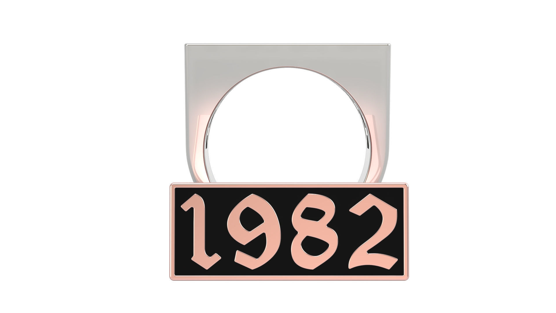 1982 Ring Set with and without gallery Size 5 - 9 US 3D print model_5