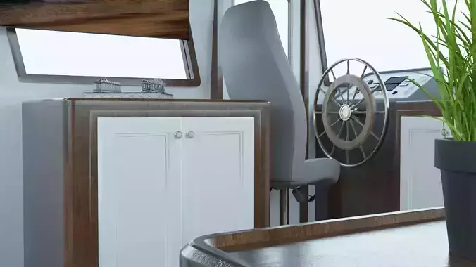 Boat 3d Model L1 Salon and Wheelhouse Design 