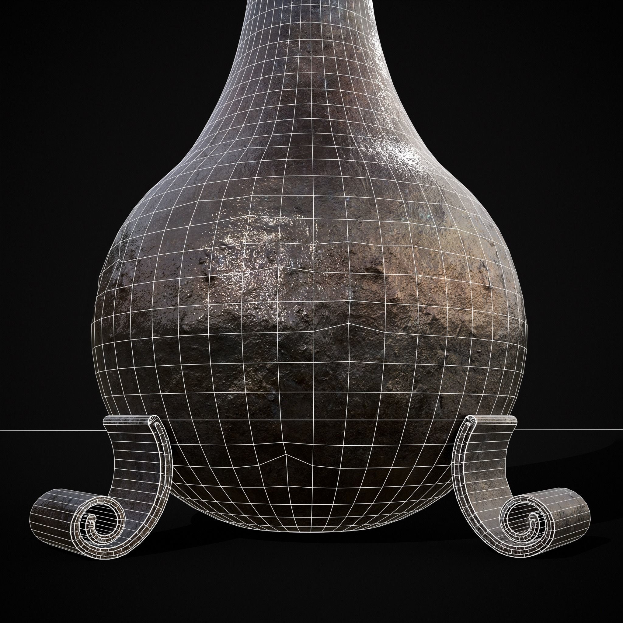 Iron Garden Vase Low-poly 3D model_8