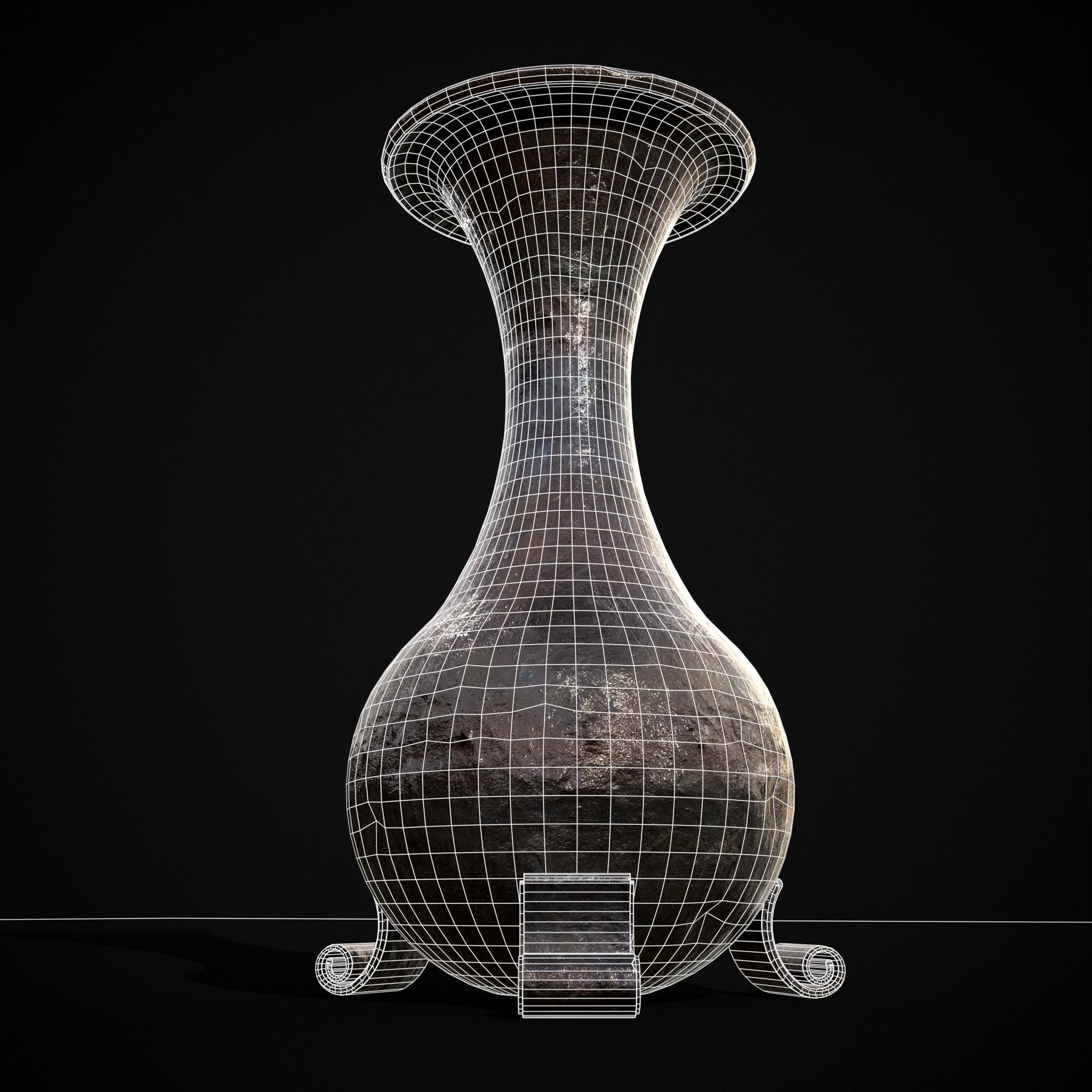 Iron Garden Vase Low-poly 3D model_6