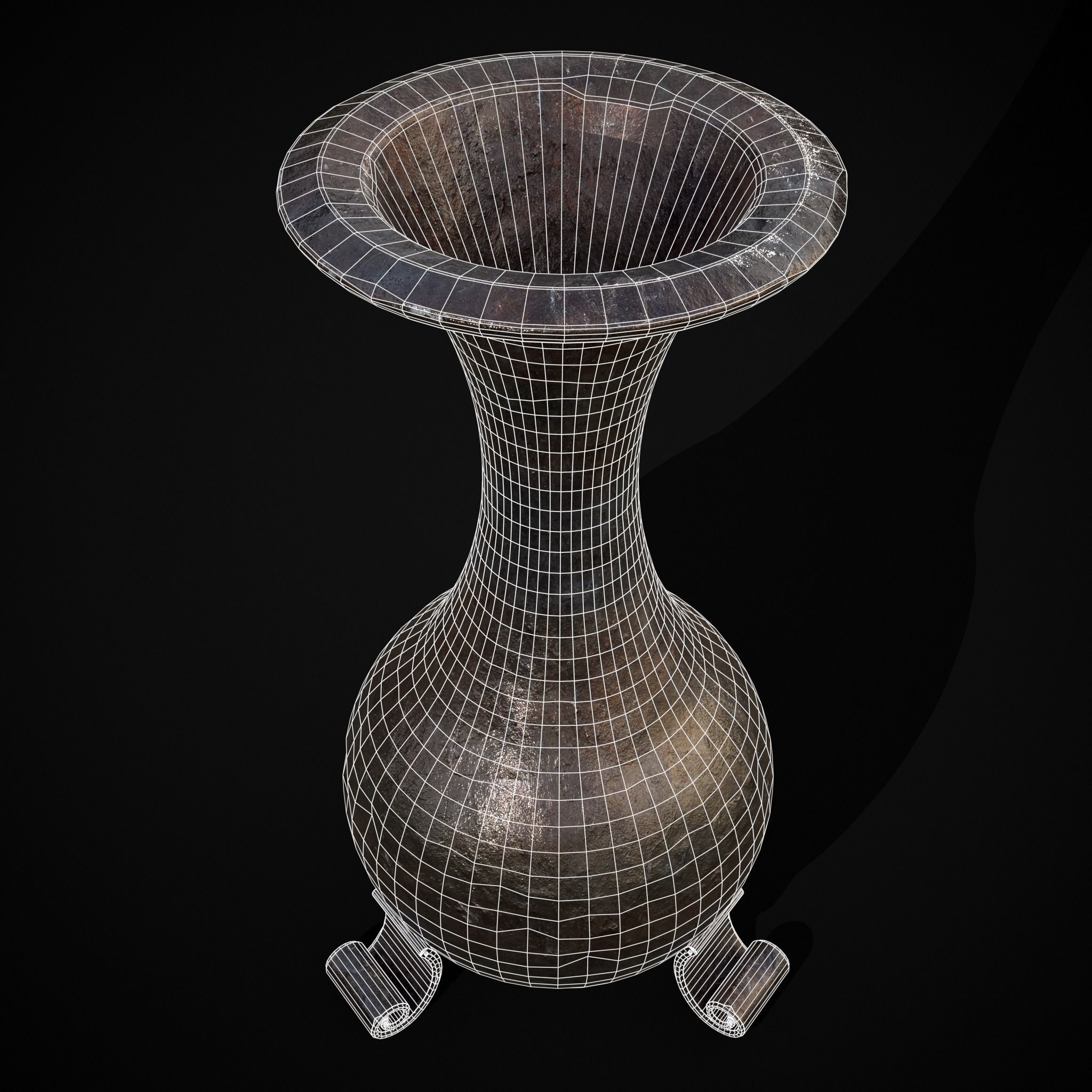 Iron Garden Vase Low-poly 3D model_4