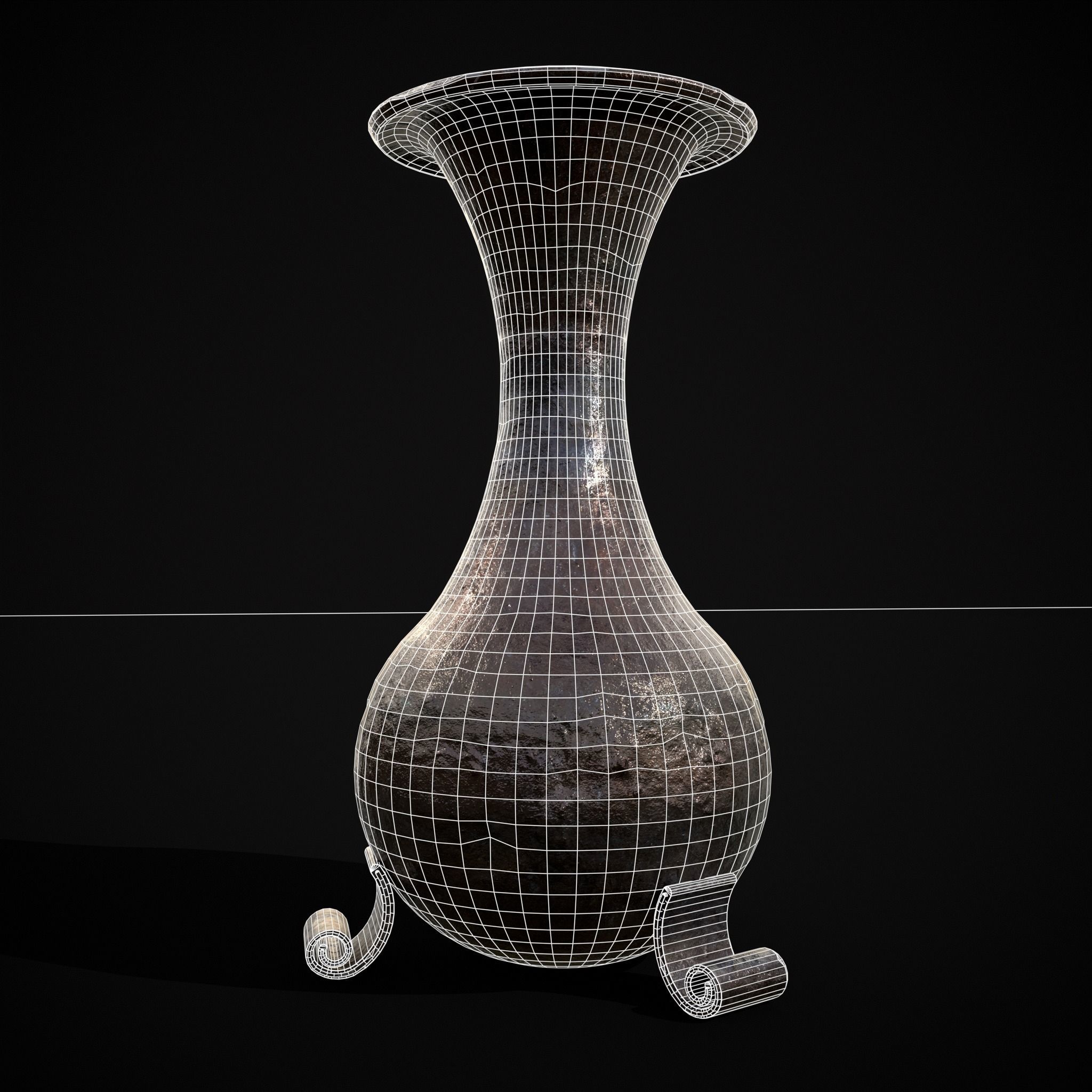 Iron Garden Vase Low-poly 3D model_2
