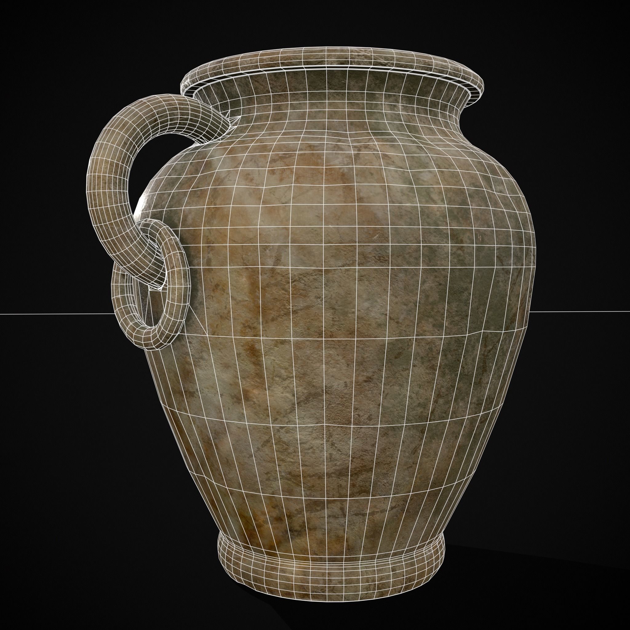 Marble Garden Vases Low-poly 3D model_8