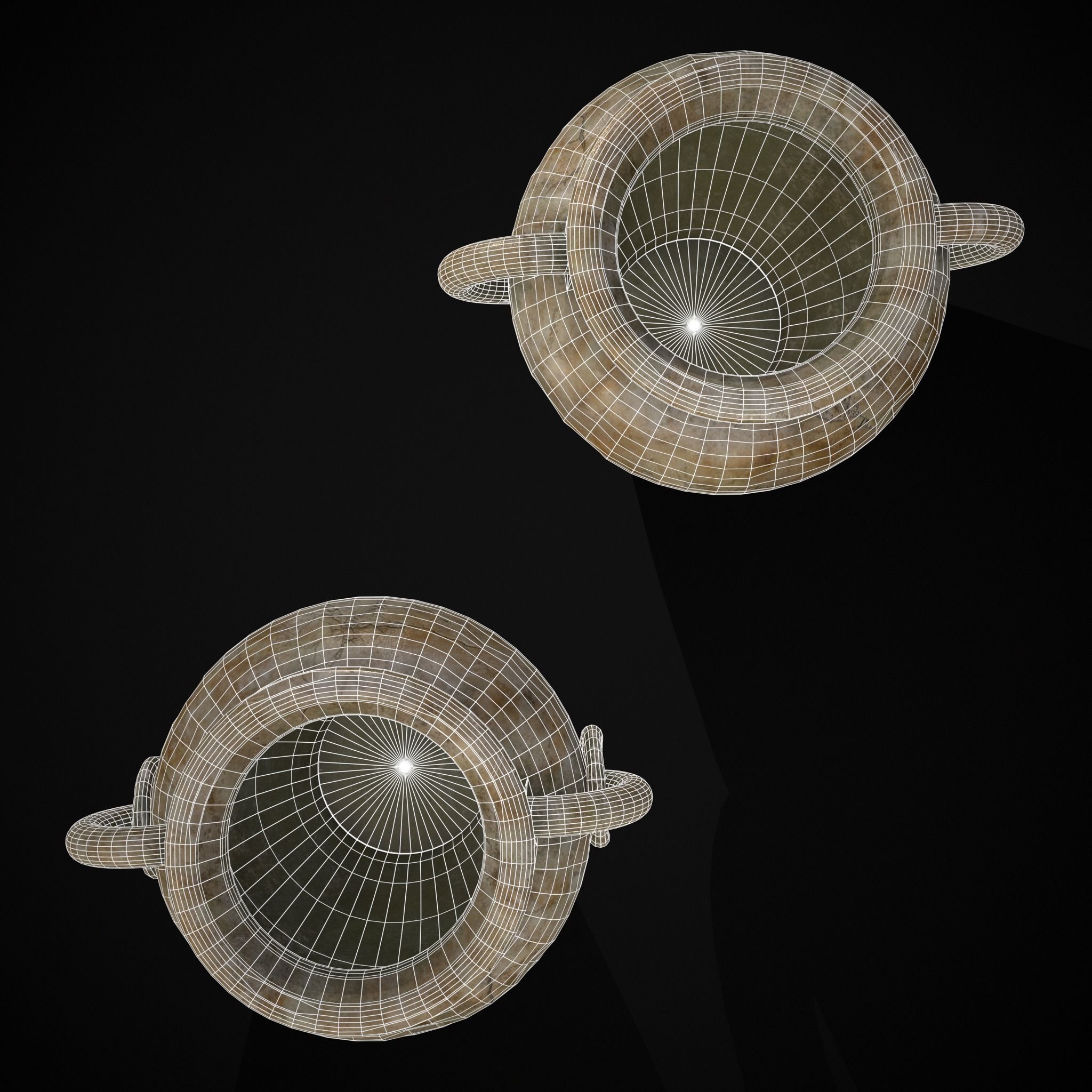 Marble Garden Vases Low-poly 3D model_20