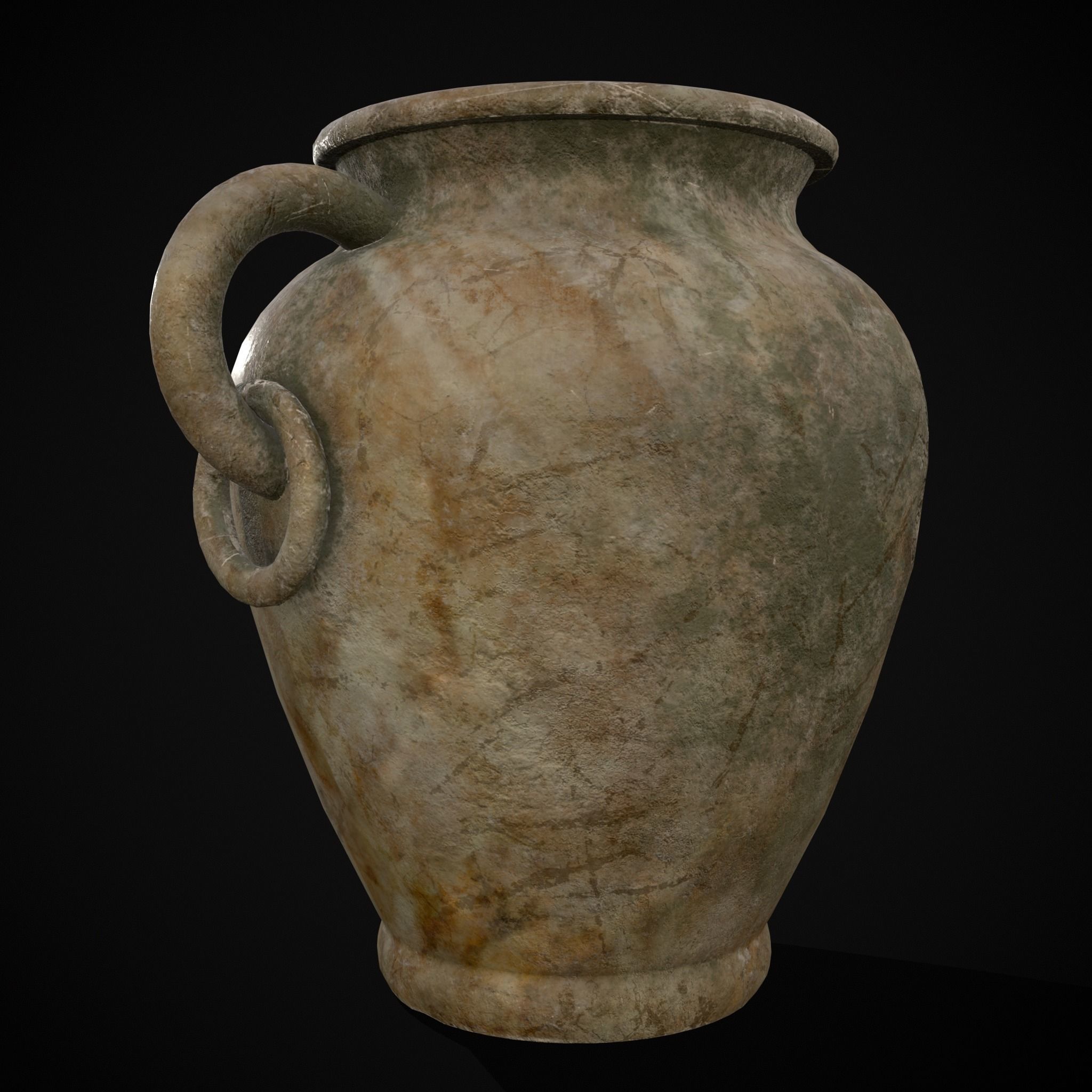 Marble Garden Vases Low-poly 3D model_7