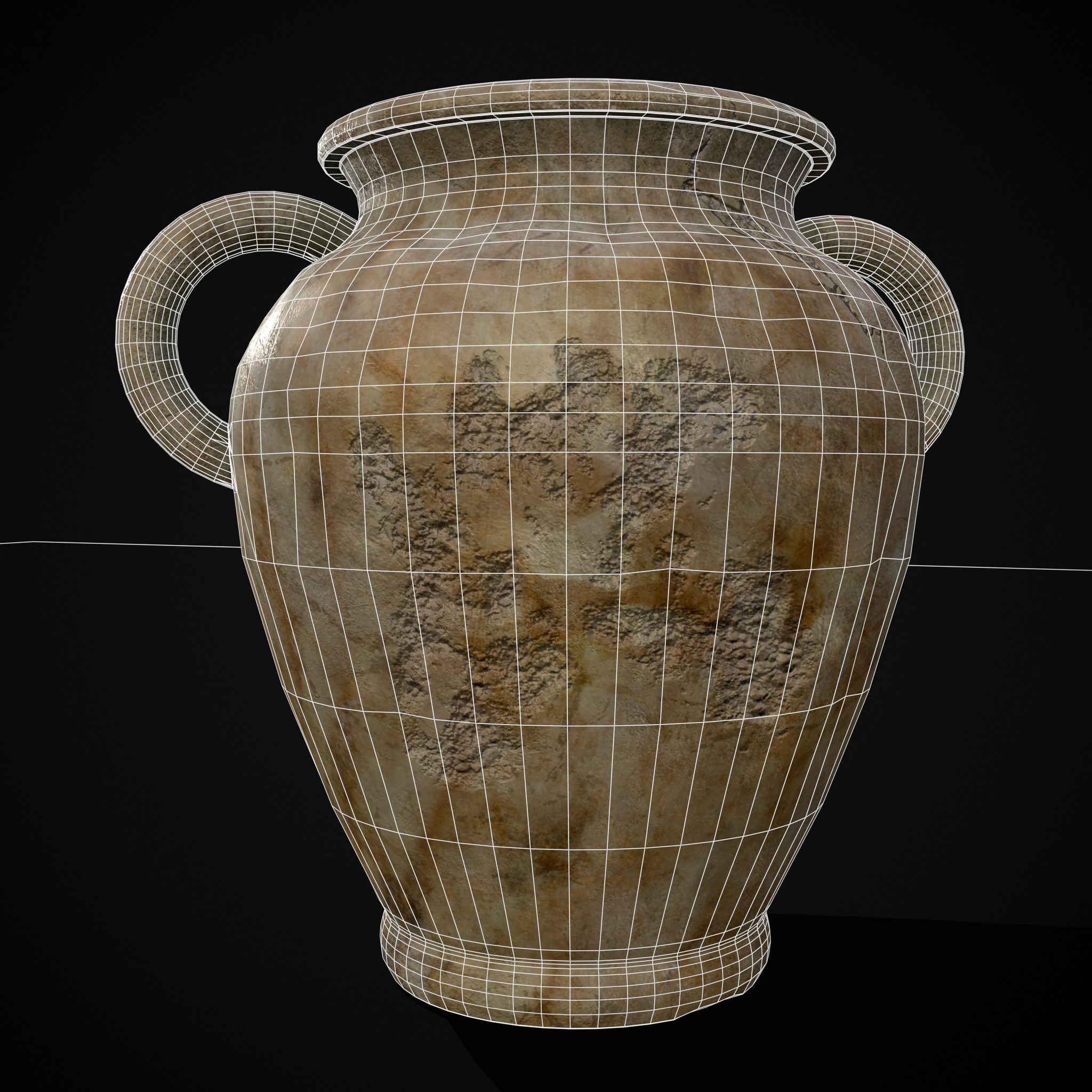 Marble Garden Vases Low-poly 3D model_16
