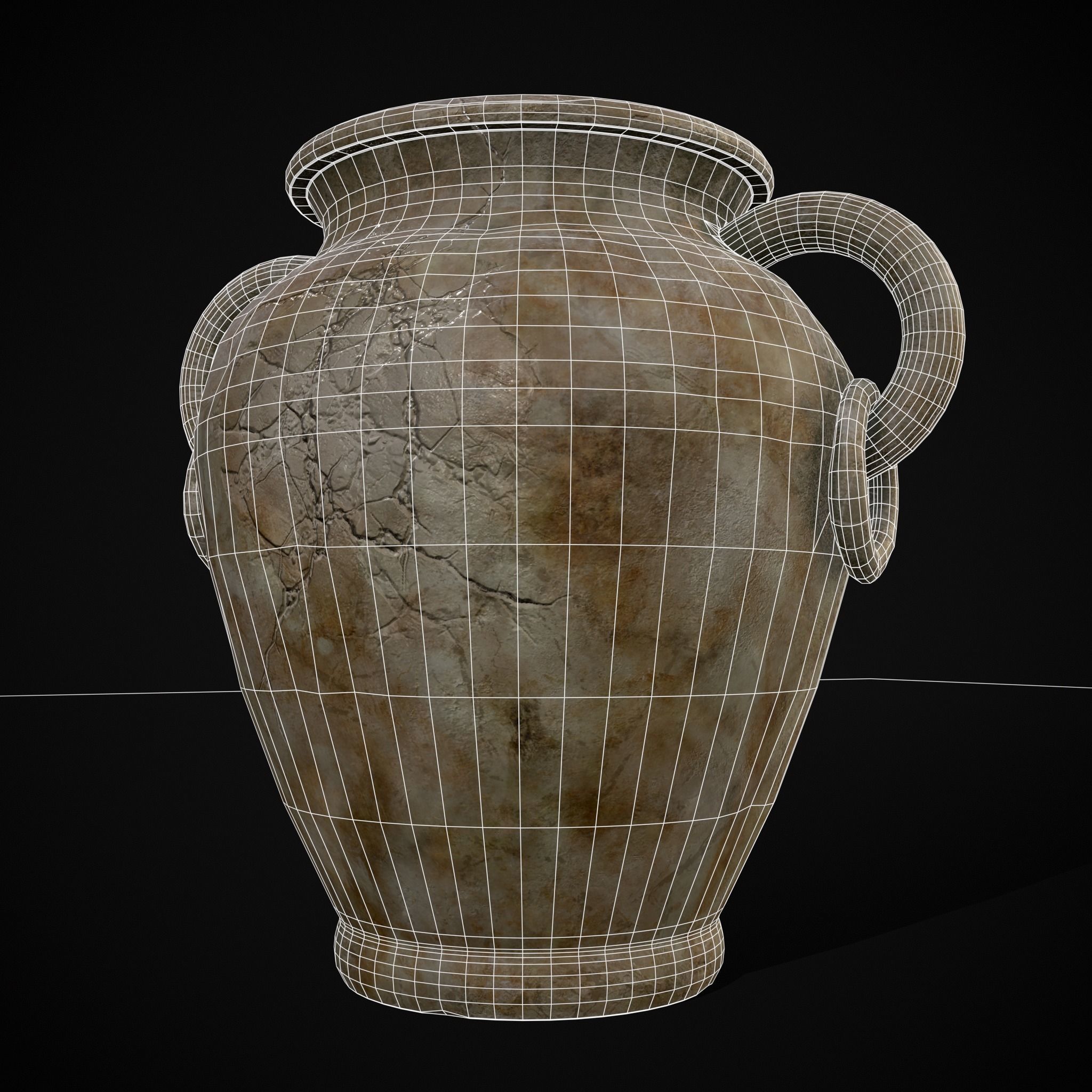 Marble Garden Vases Low-poly 3D model_12