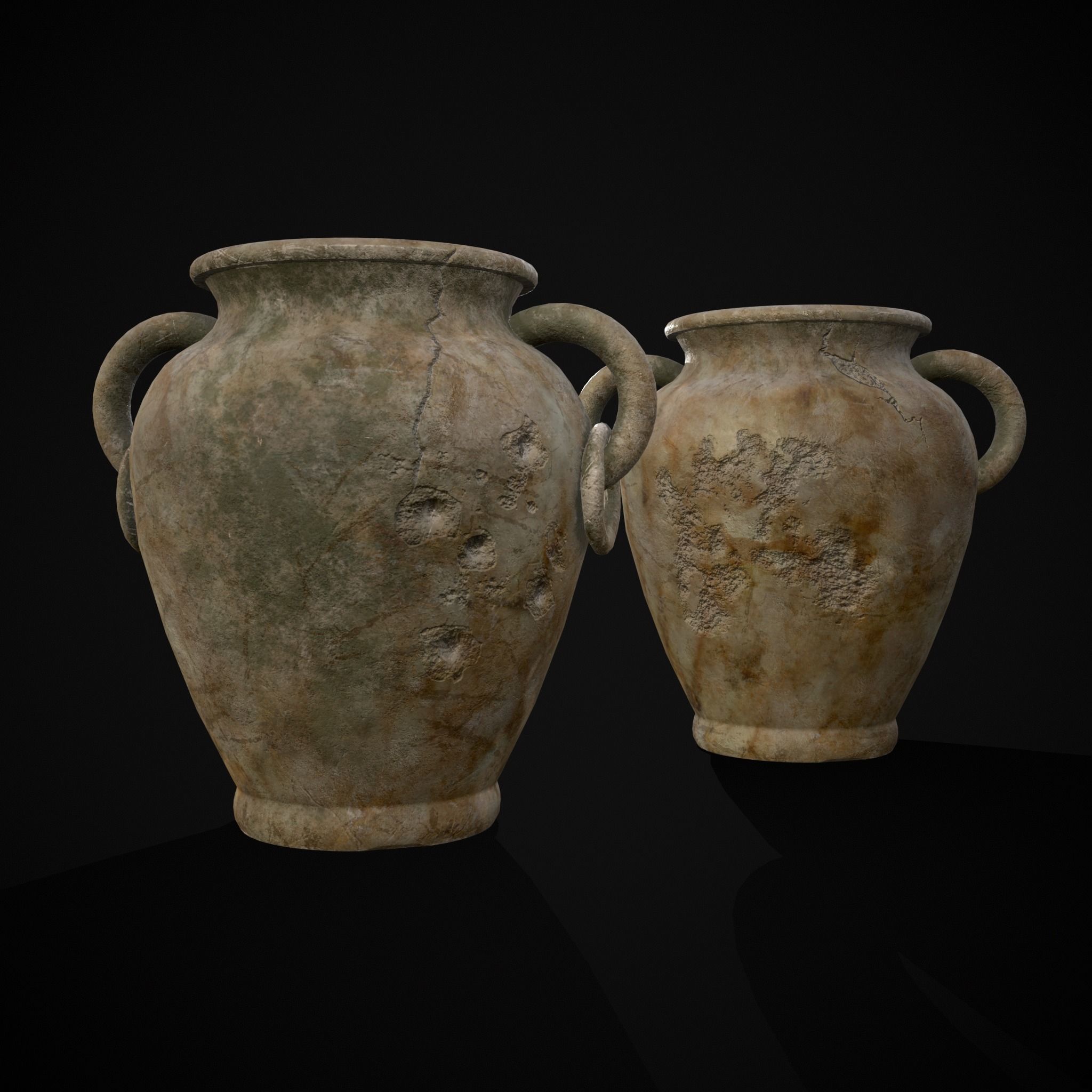 Marble Garden Vases Low-poly 3D model_21