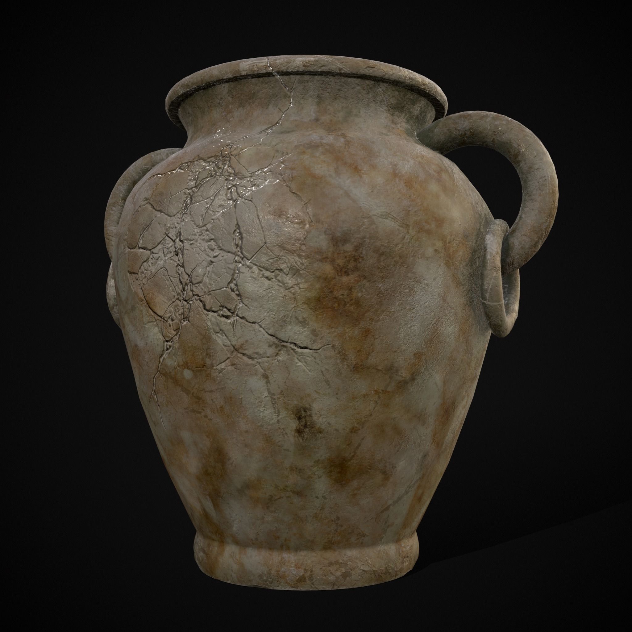 Marble Garden Vases Low-poly 3D model_11