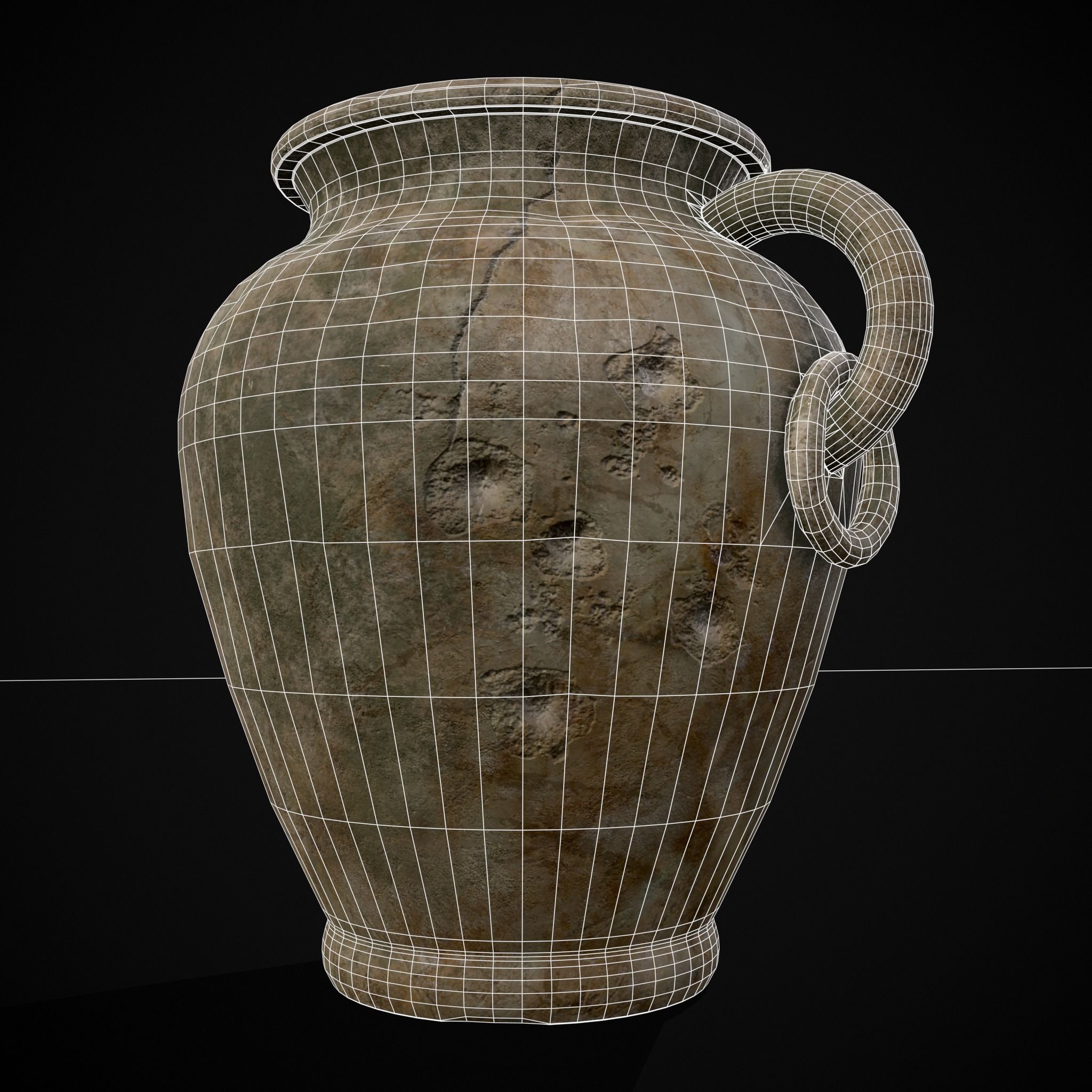 Marble Garden Vases Low-poly 3D model_10