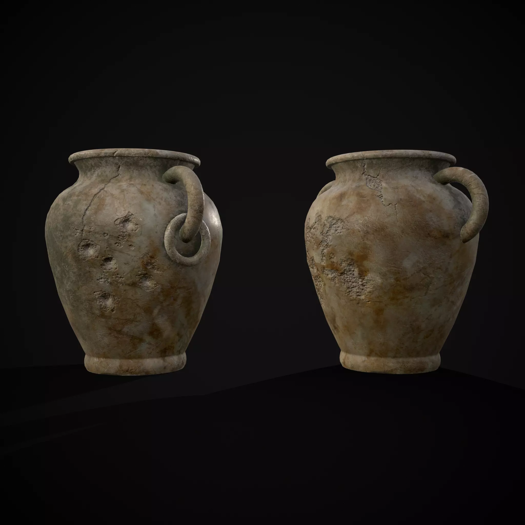 Marble Garden Vases Low-poly 3D model_0